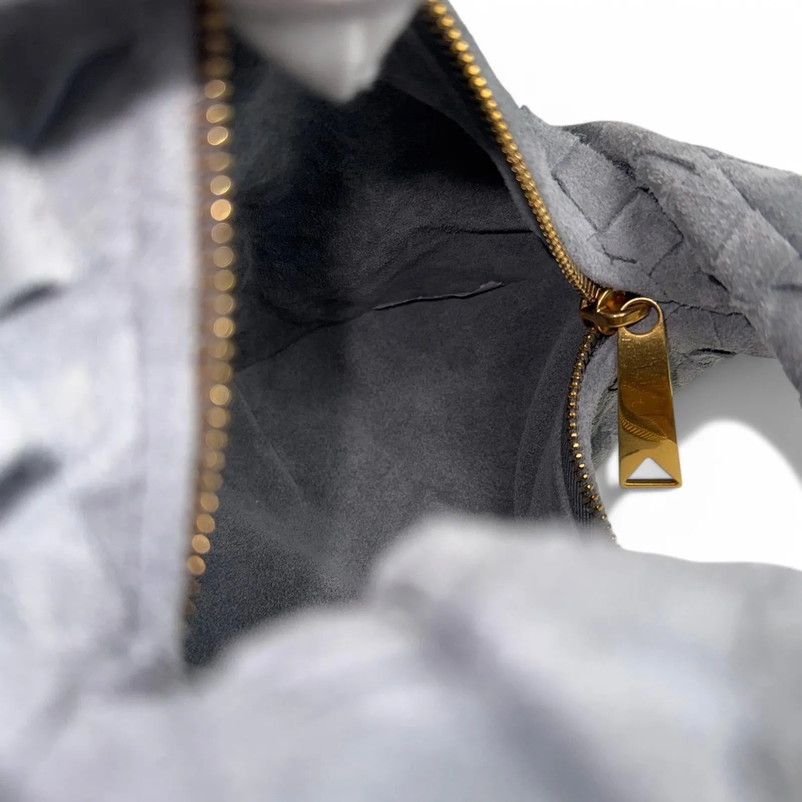 Bottega Veneta Jodie Mini Stone Grey Suede Gold-tone Hardware