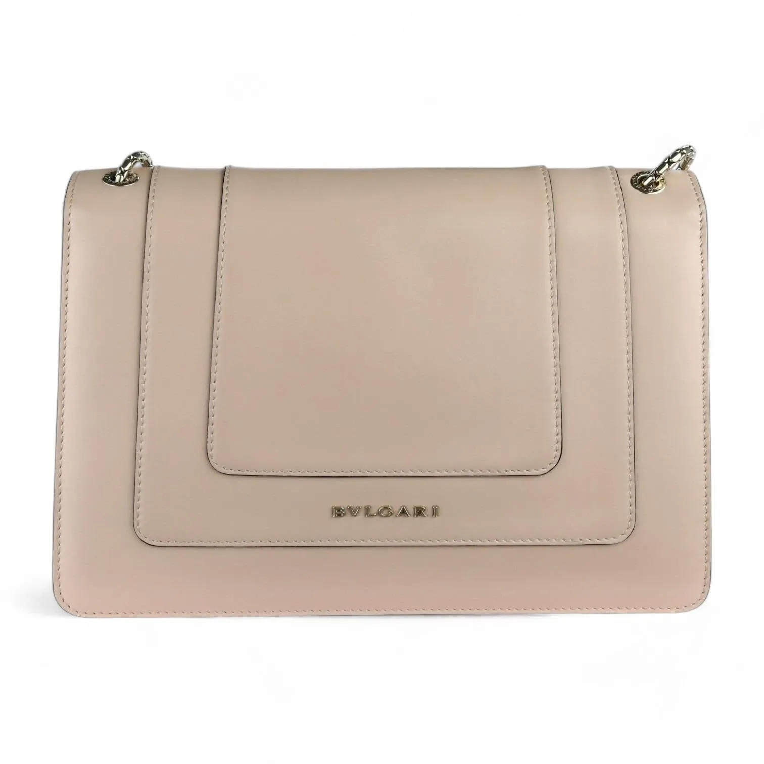 Bulgari Serpenti Forever White Agate Calfskin, Gold-tone Hardware