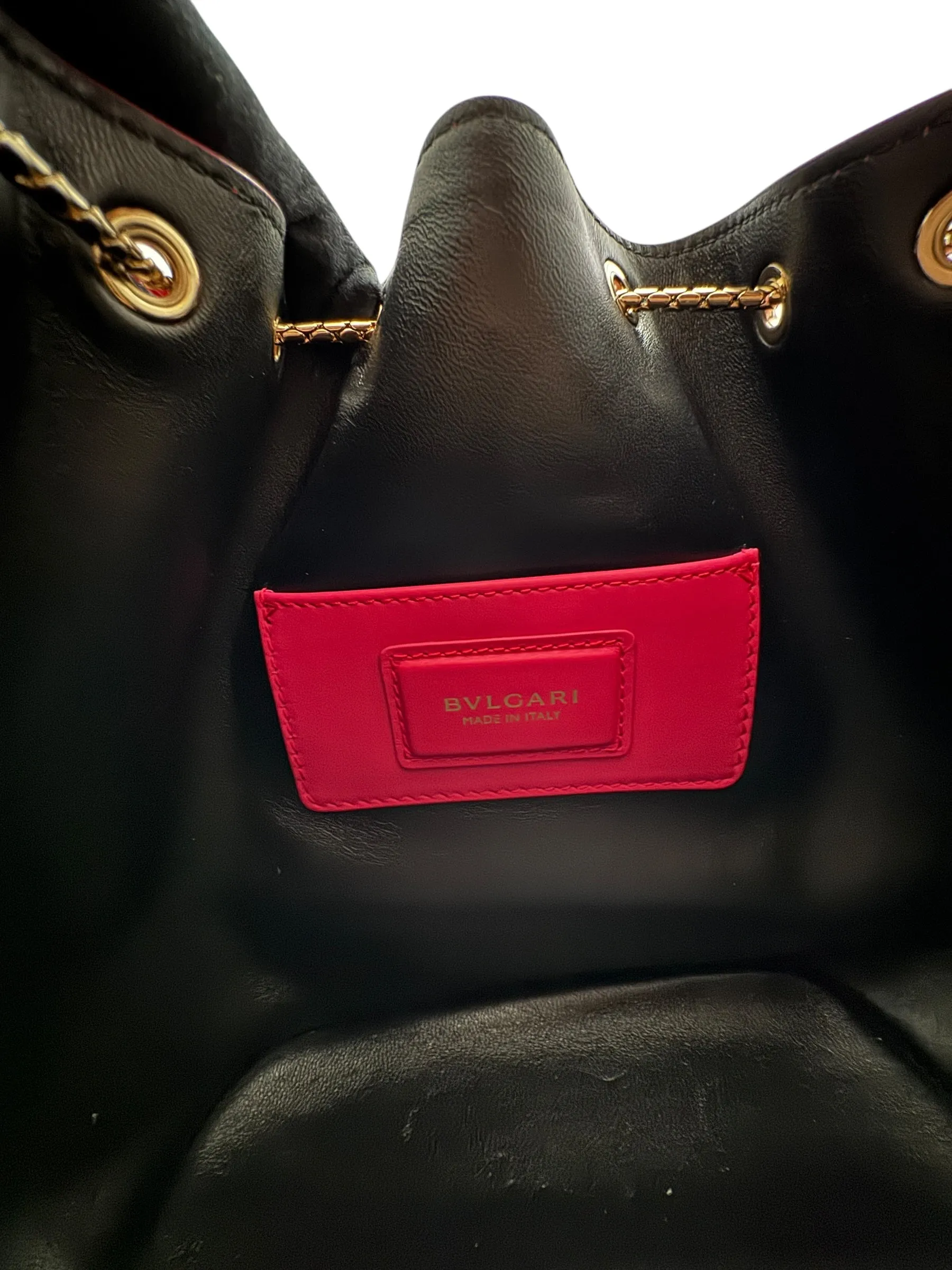 Bvlgari BV Serpenti Forever Bucket Bag Fuschia Calfskin Gold-tone Hardware
