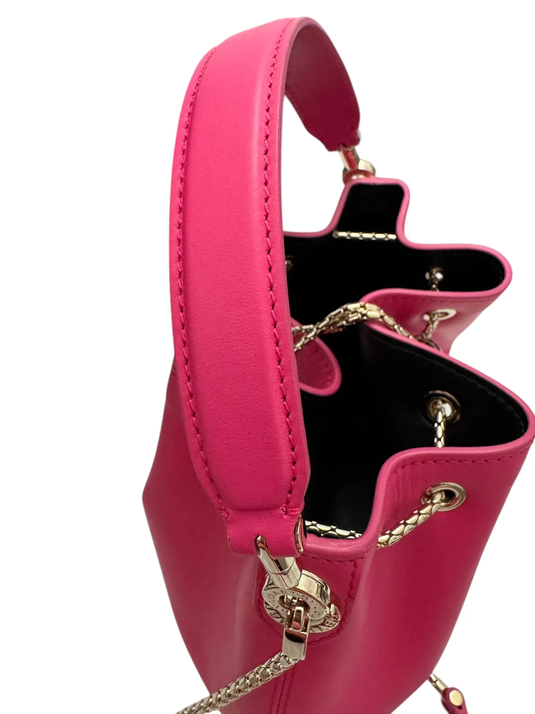 Bvlgari BV Serpenti Forever Bucket Bag Fuschia Calfskin Gold-tone Hardware