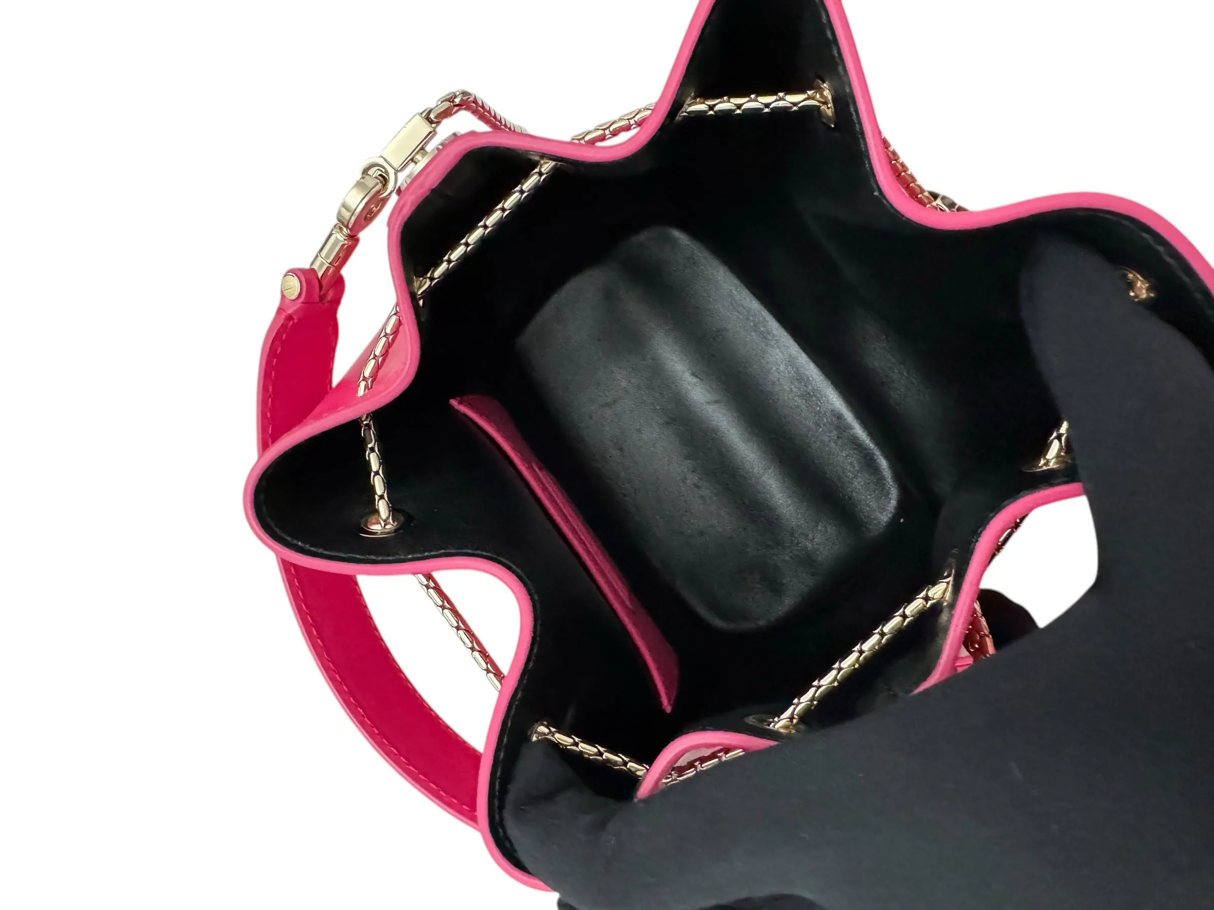 Bvlgari BV Serpenti Forever Bucket Bag Fuschia Calfskin Gold-tone Hardware