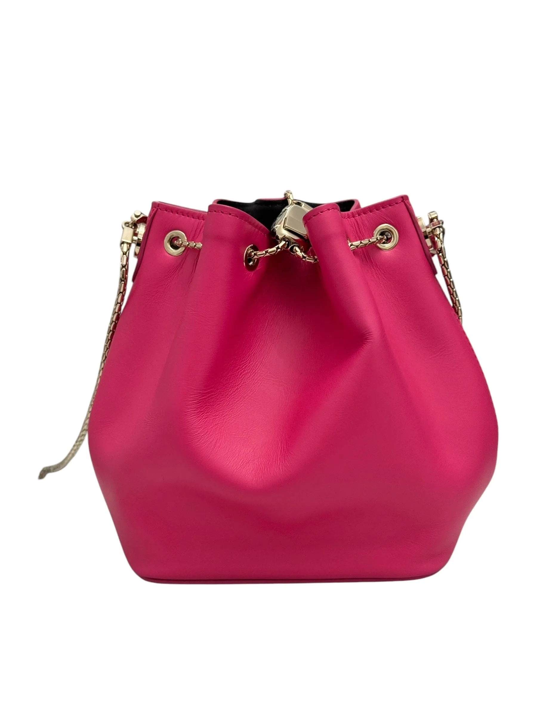 Bvlgari BV Serpenti Forever Bucket Bag Fuschia Calfskin Gold-tone Hardware