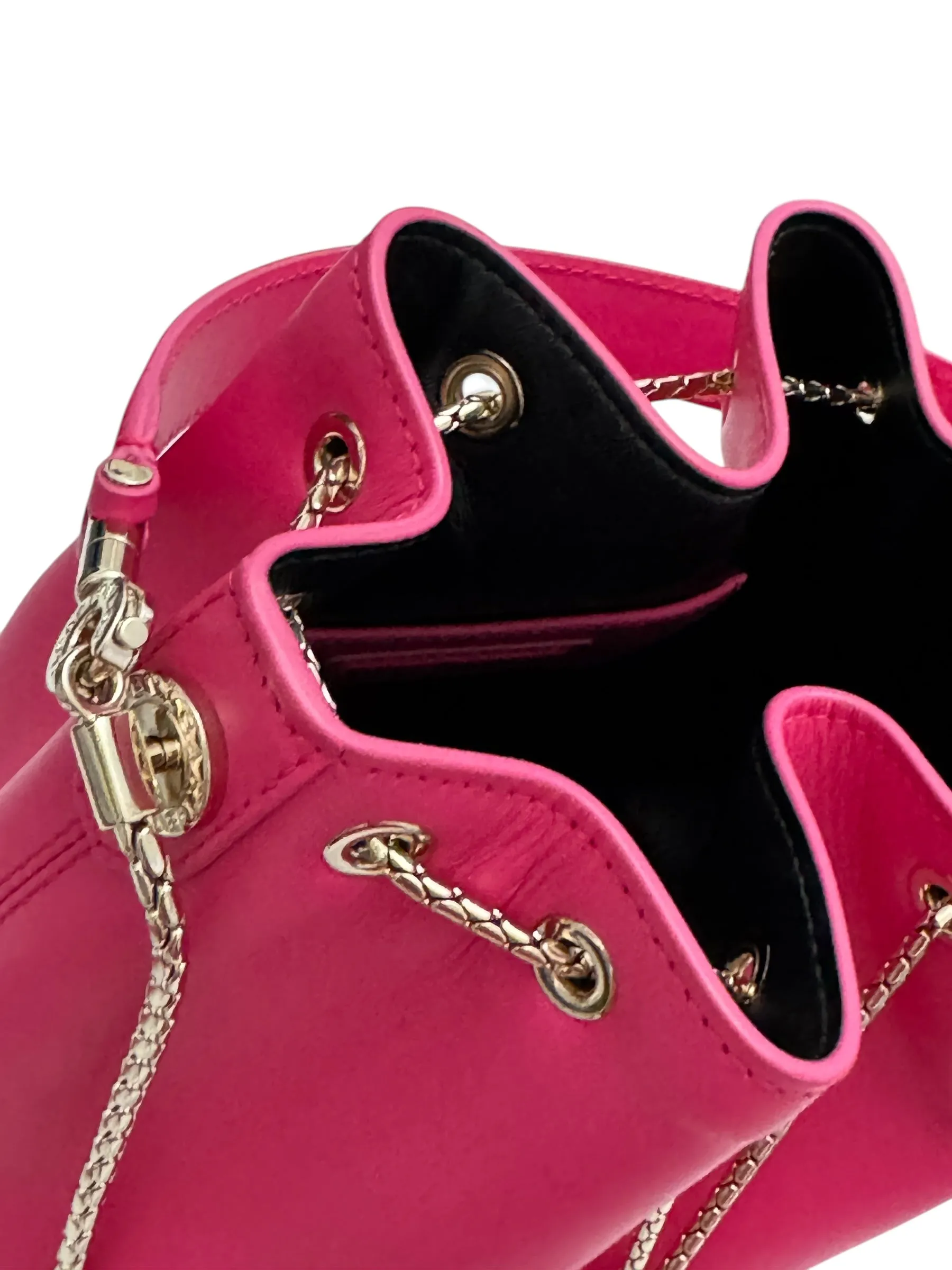 Bvlgari BV Serpenti Forever Bucket Bag Fuschia Calfskin Gold-tone Hardware