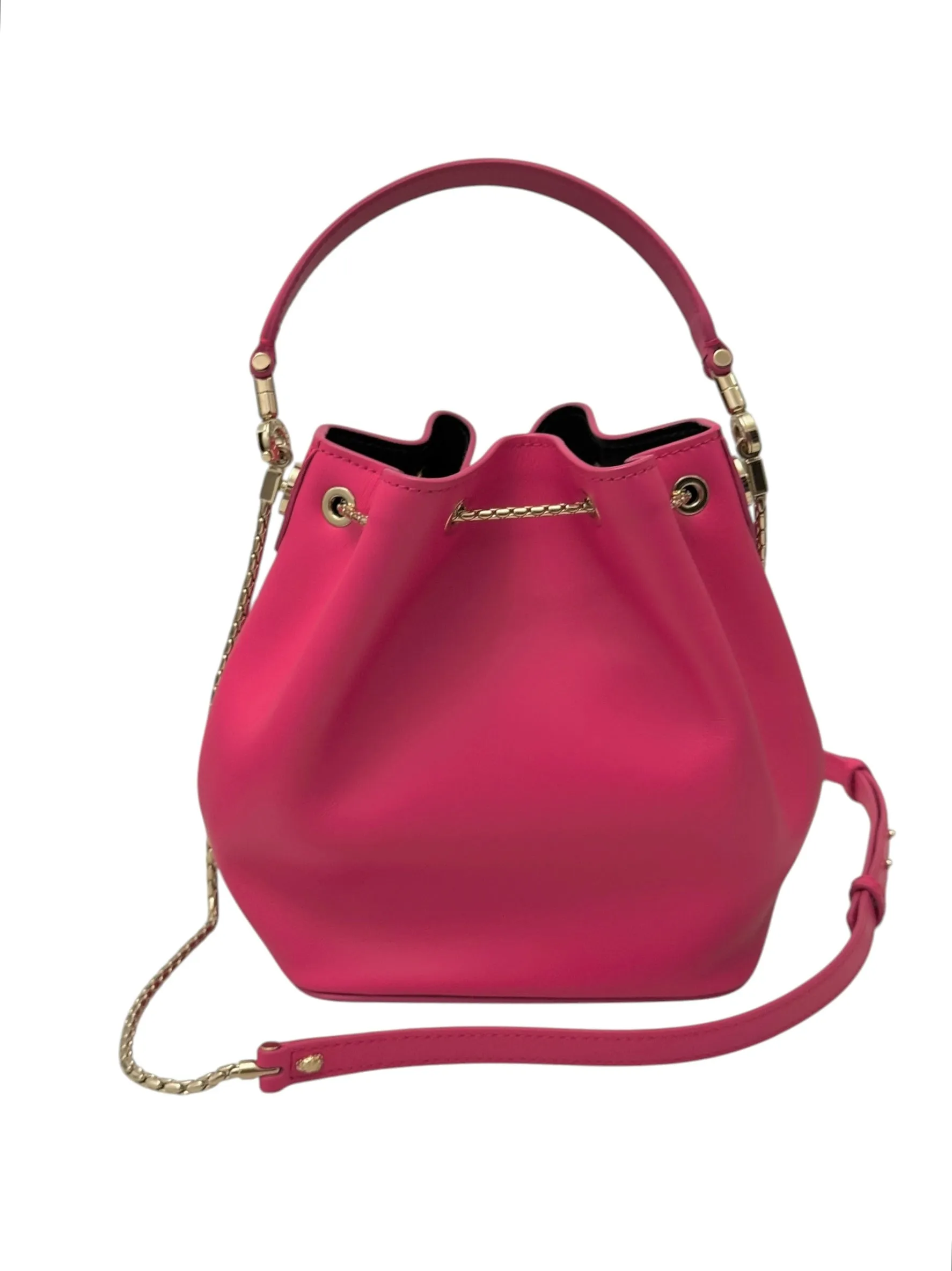 Bvlgari BV Serpenti Forever Bucket Bag Fuschia Calfskin Gold-tone Hardware