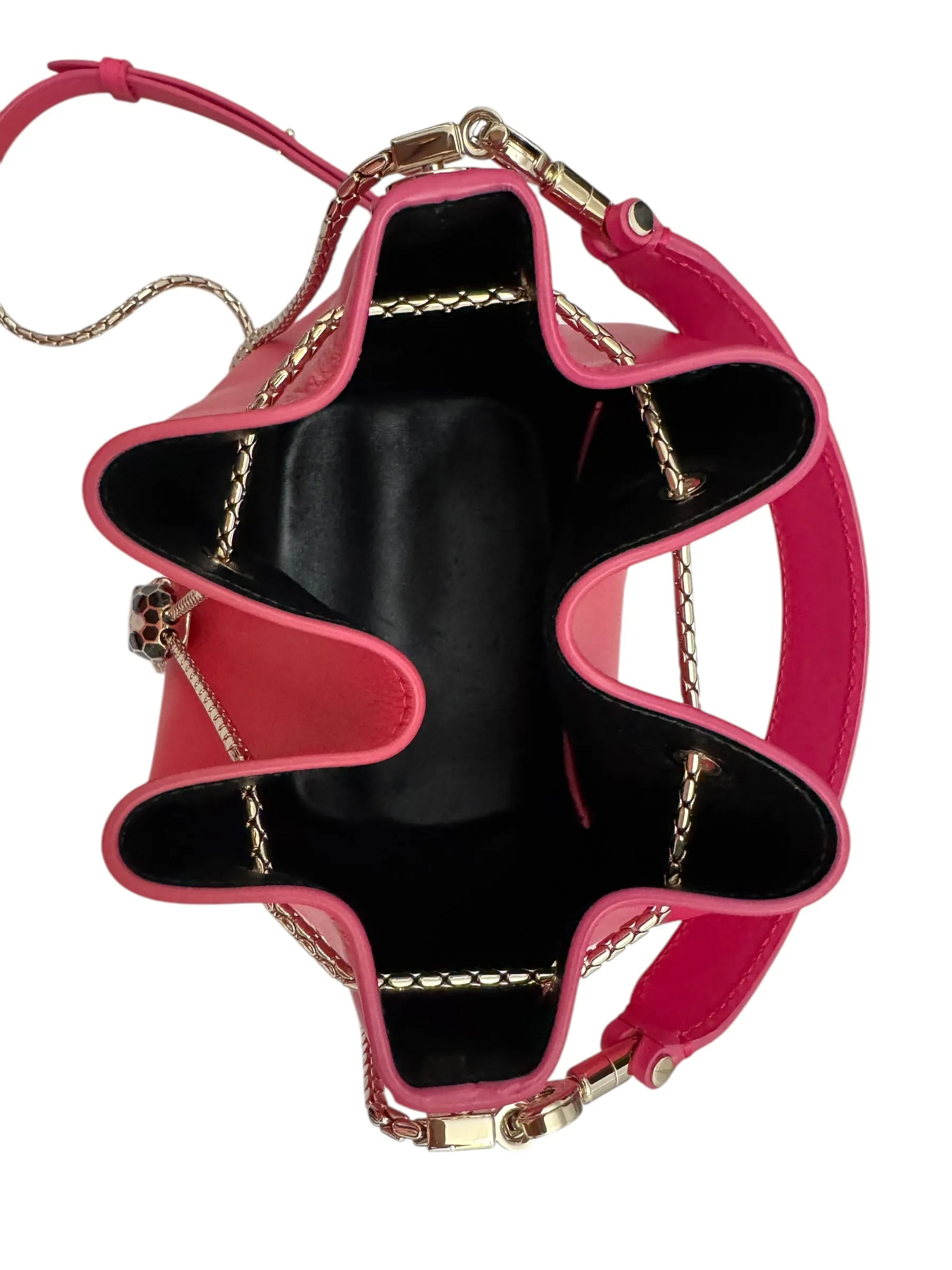 Bvlgari BV Serpenti Forever Bucket Bag Fuschia Calfskin Gold-tone Hardware