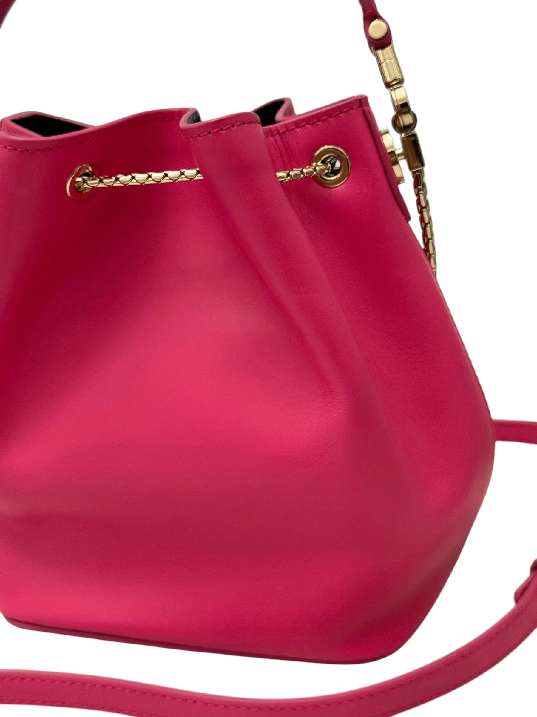 Bvlgari BV Serpenti Forever Bucket Bag Fuschia Calfskin Gold-tone Hardware