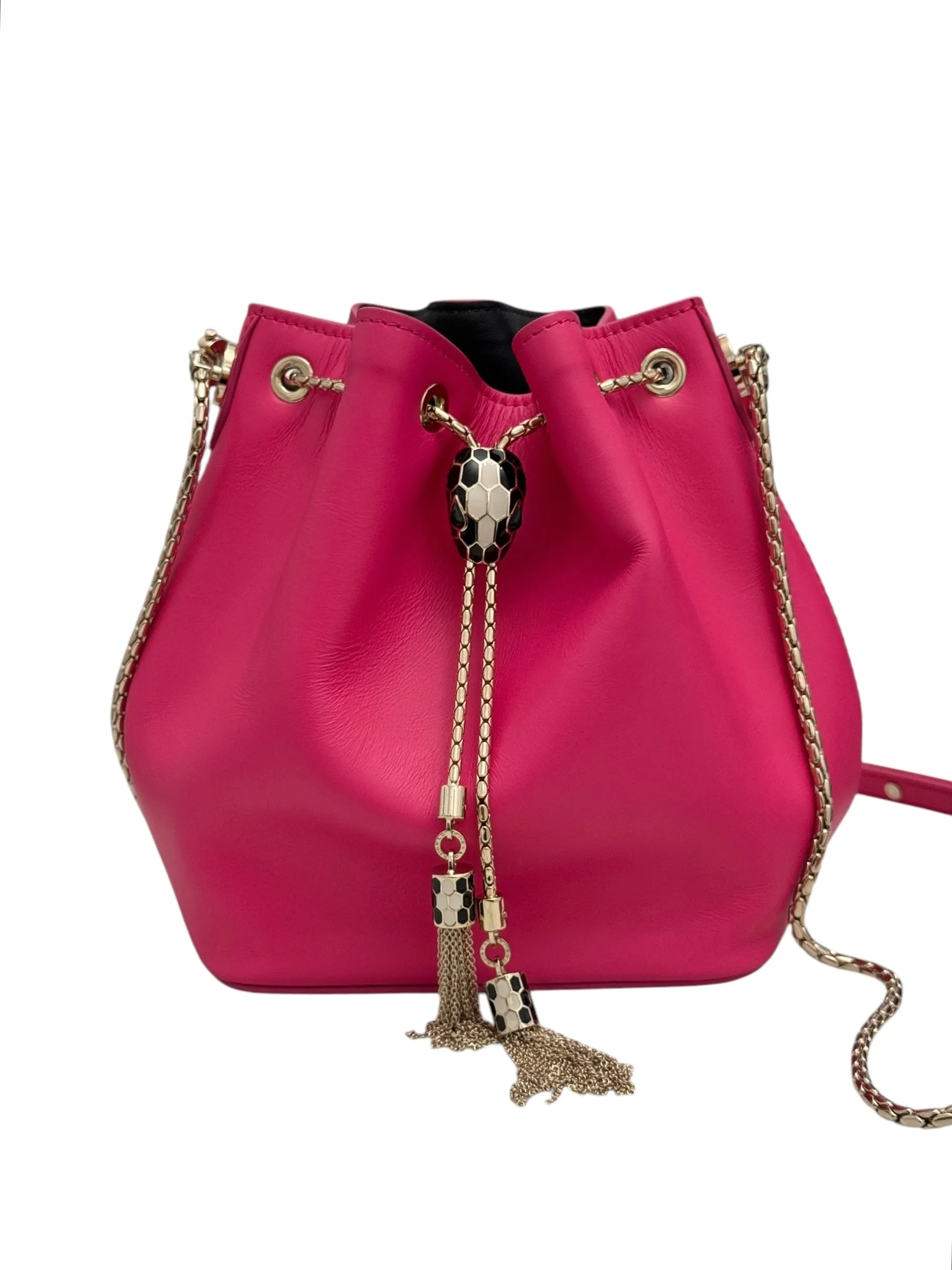 Bvlgari BV Serpenti Forever Bucket Bag Fuschia Calfskin Gold-tone Hardware