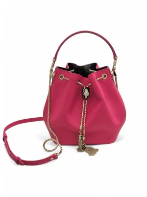 Bvlgari BV Serpenti Forever Bucket Bag Fuschia Calfskin Gold-tone Hardware