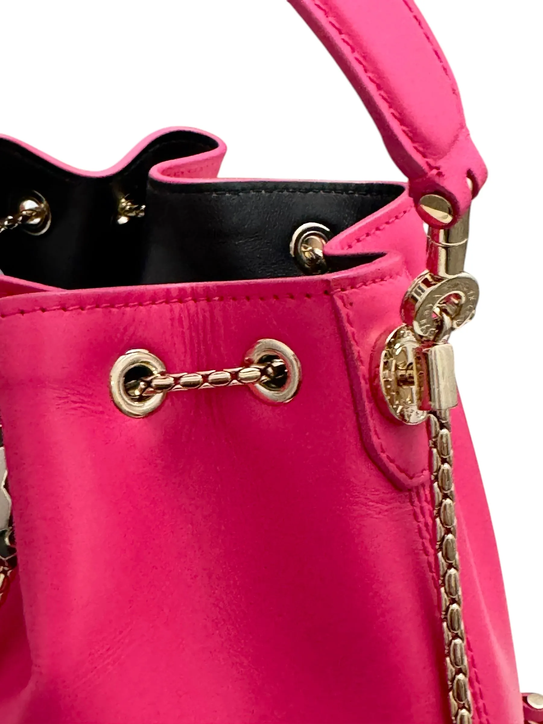 Bvlgari BV Serpenti Forever Bucket Bag Fuschia Calfskin Gold-tone Hardware