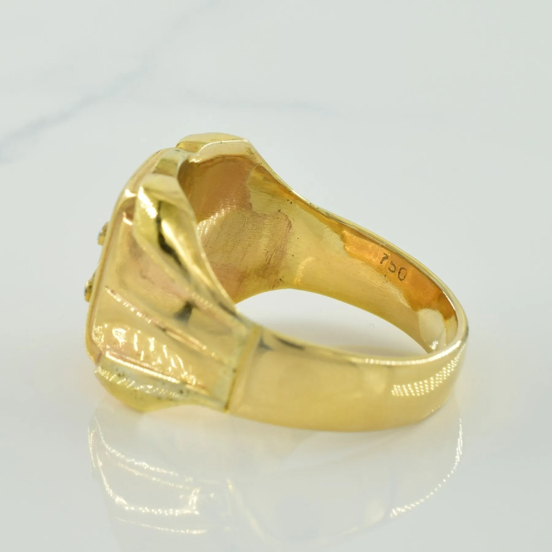 'C' Initialed Ruby Signet Ring | 0.06ct | SZ 12.25 |