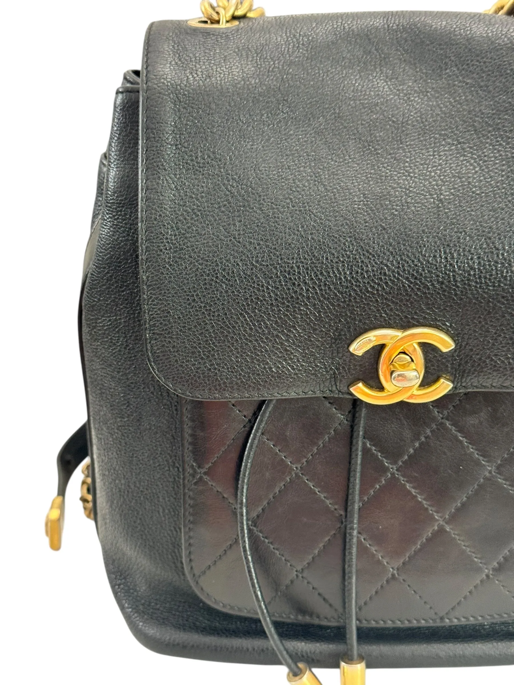 Chanel Backpack Black Caviar Gold-tone Hardware