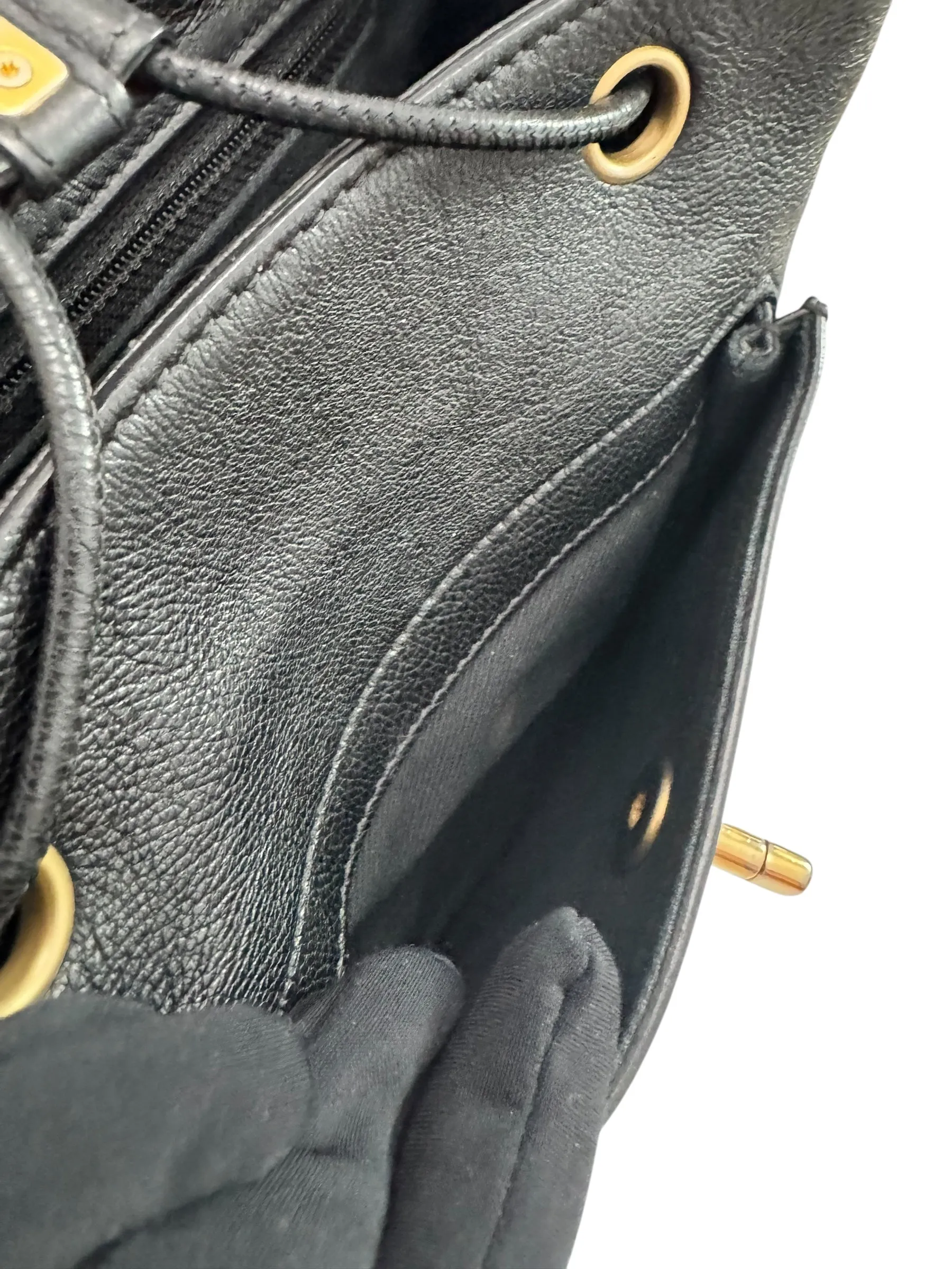 Chanel Backpack Black Caviar Gold-tone Hardware