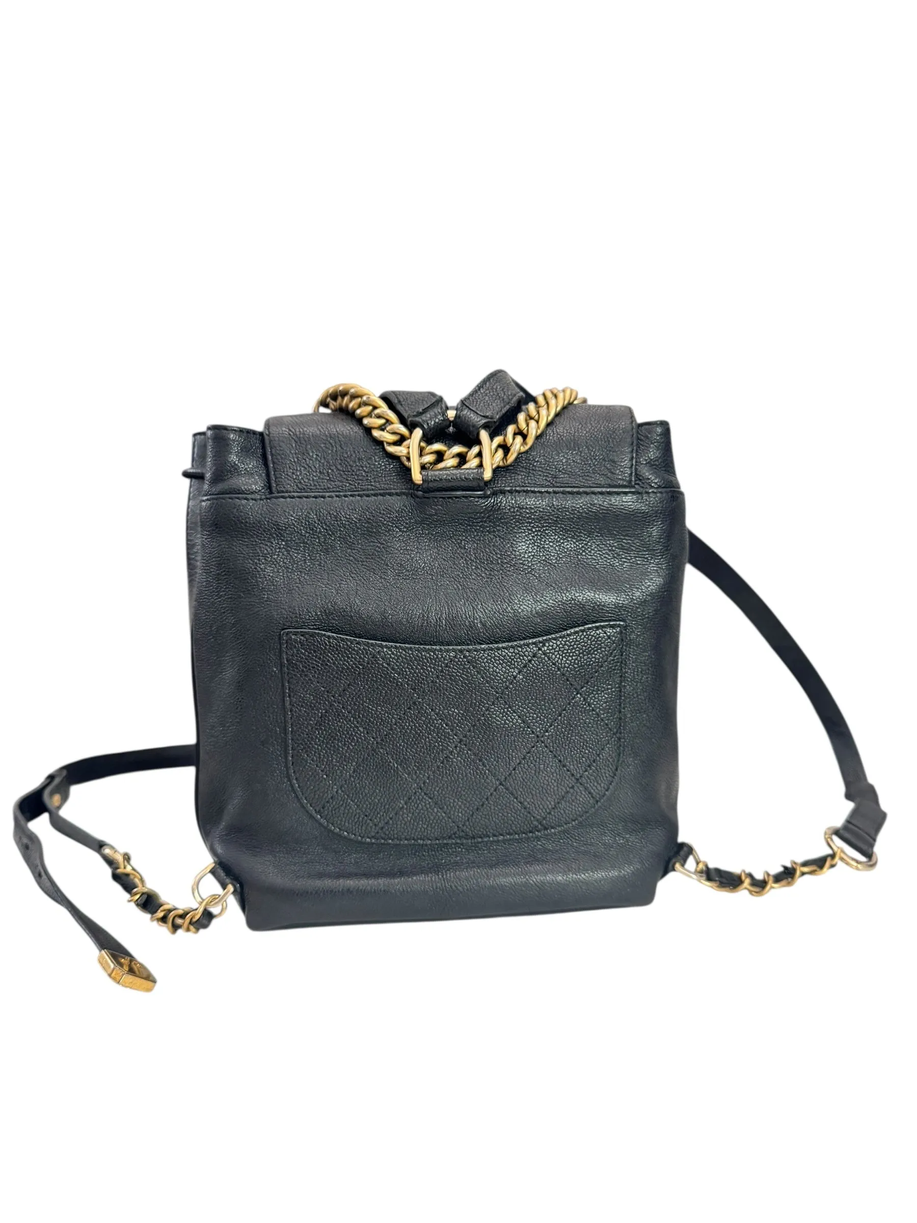 Chanel Backpack Black Caviar Gold-tone Hardware