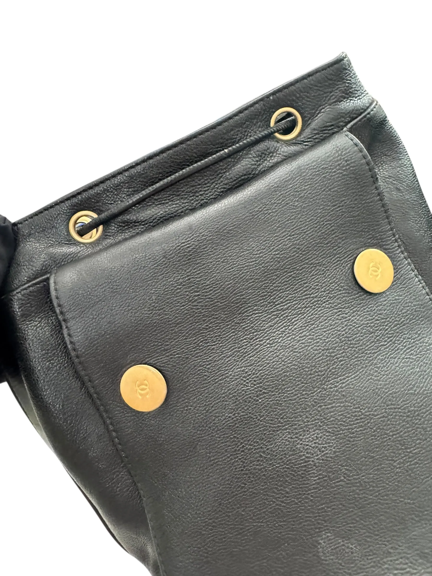 Chanel Backpack Black Caviar Gold-tone Hardware