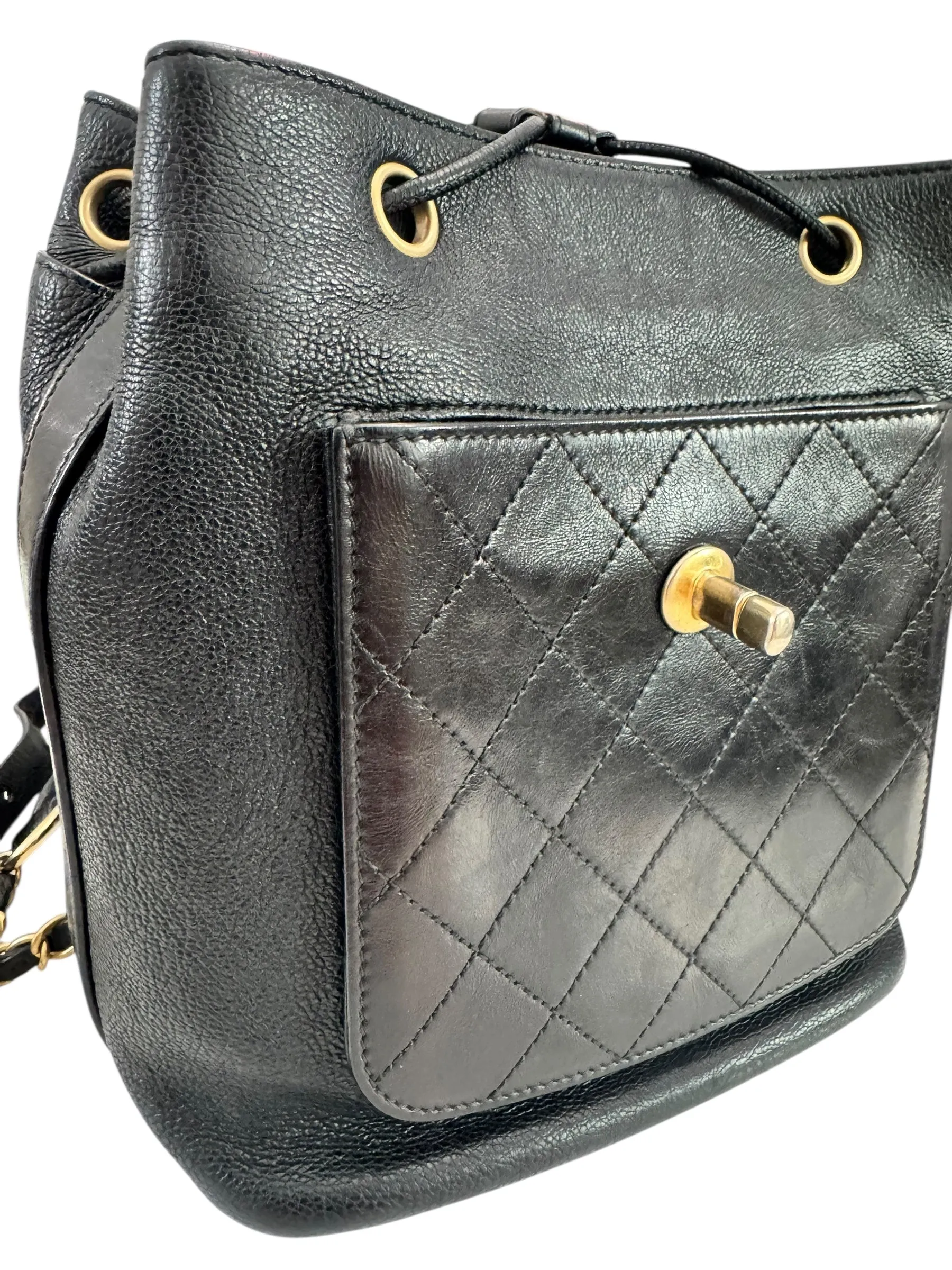 Chanel Backpack Black Caviar Gold-tone Hardware