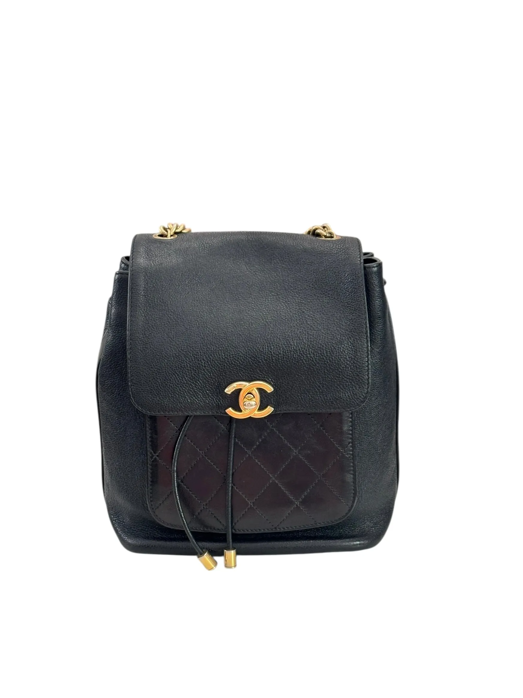 Chanel Backpack Black Caviar Gold-tone Hardware