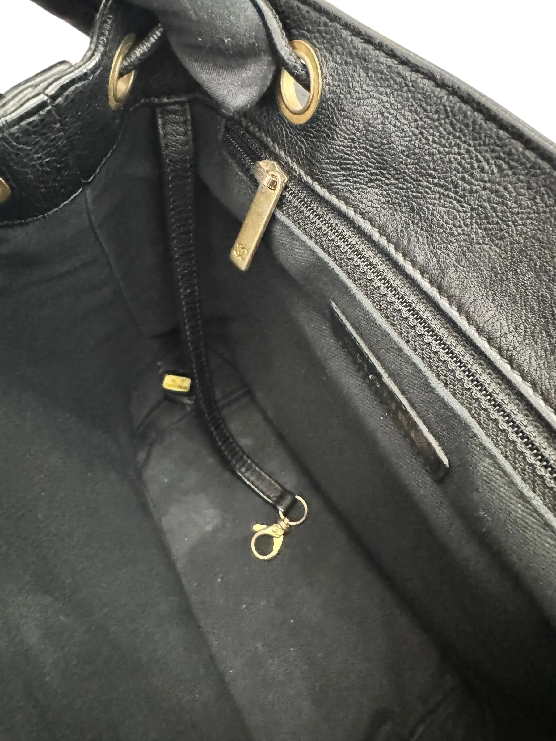 Chanel Backpack Black Caviar Gold-tone Hardware