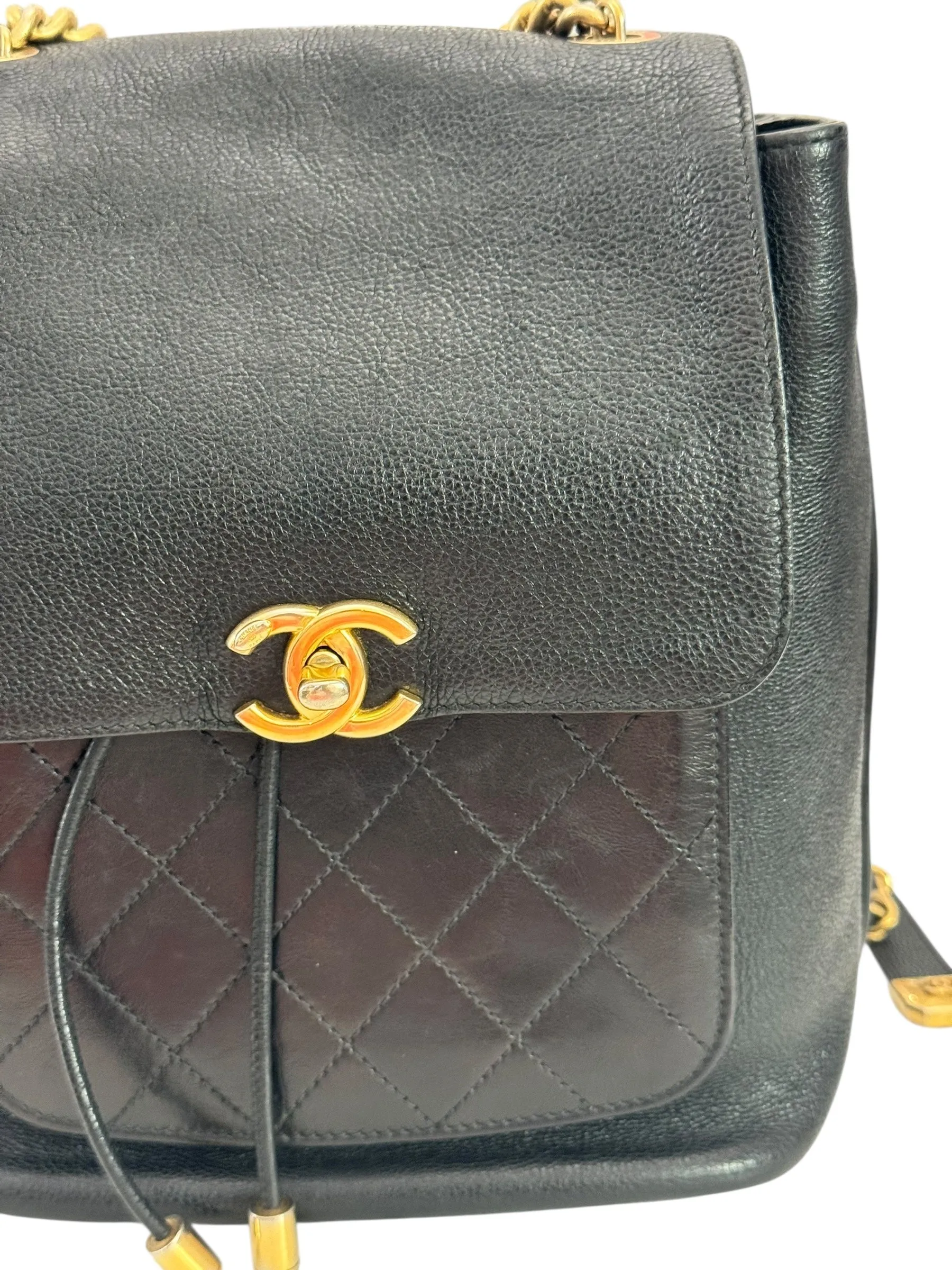 Chanel Backpack Black Caviar Gold-tone Hardware