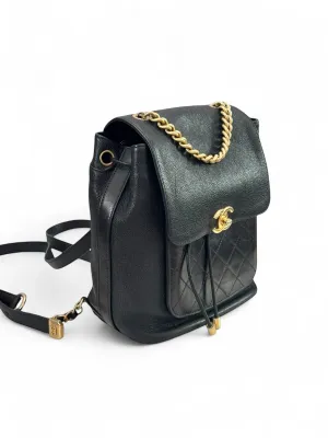 Chanel Backpack Black Caviar Gold-tone Hardware