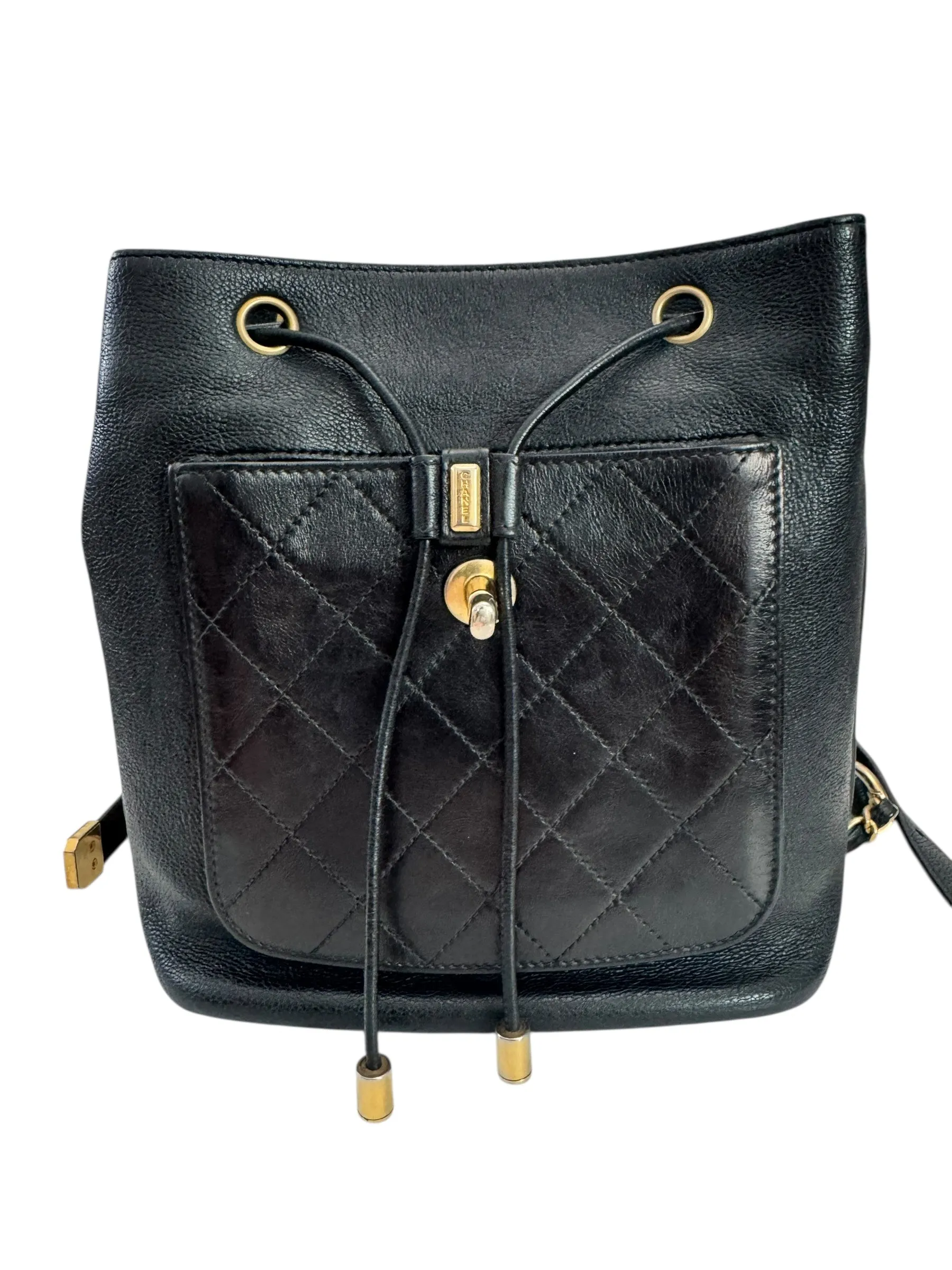Chanel Backpack Black Caviar Gold-tone Hardware
