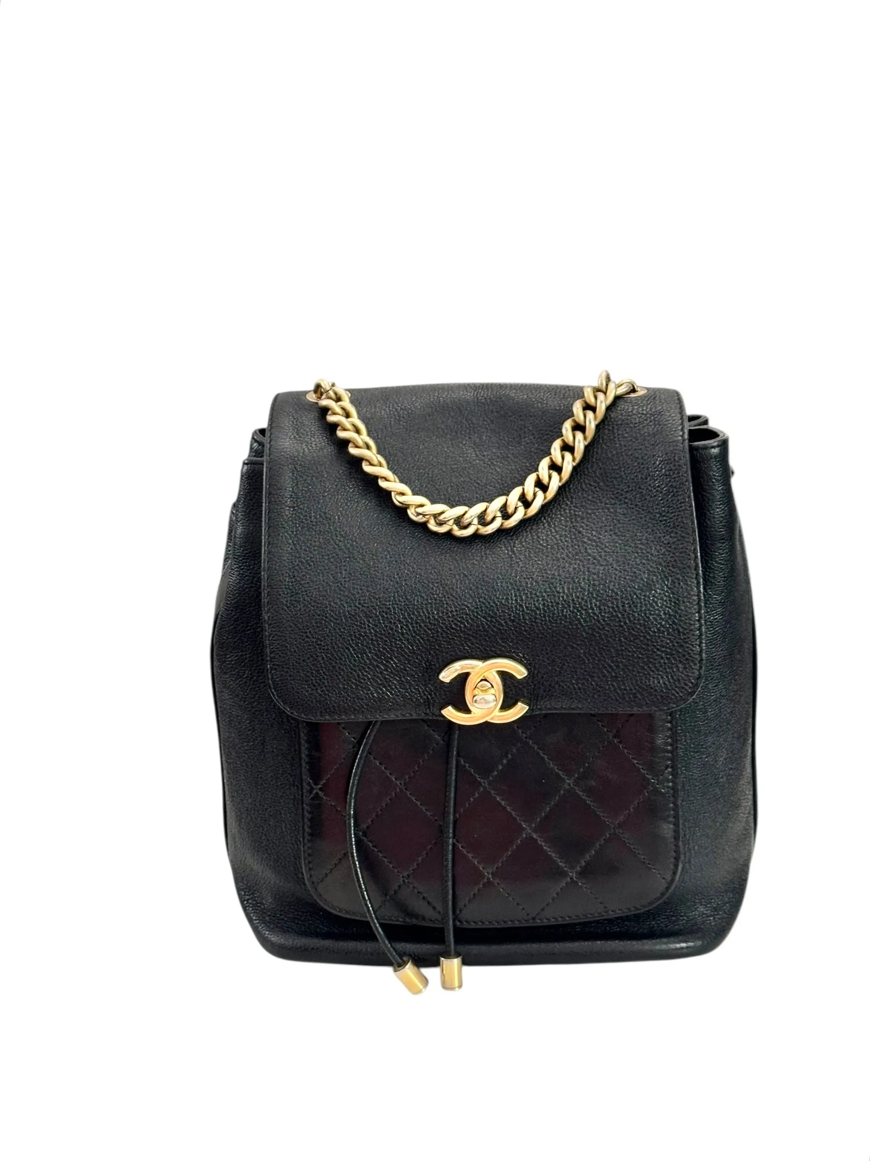 Chanel Backpack Black Caviar Gold-tone Hardware