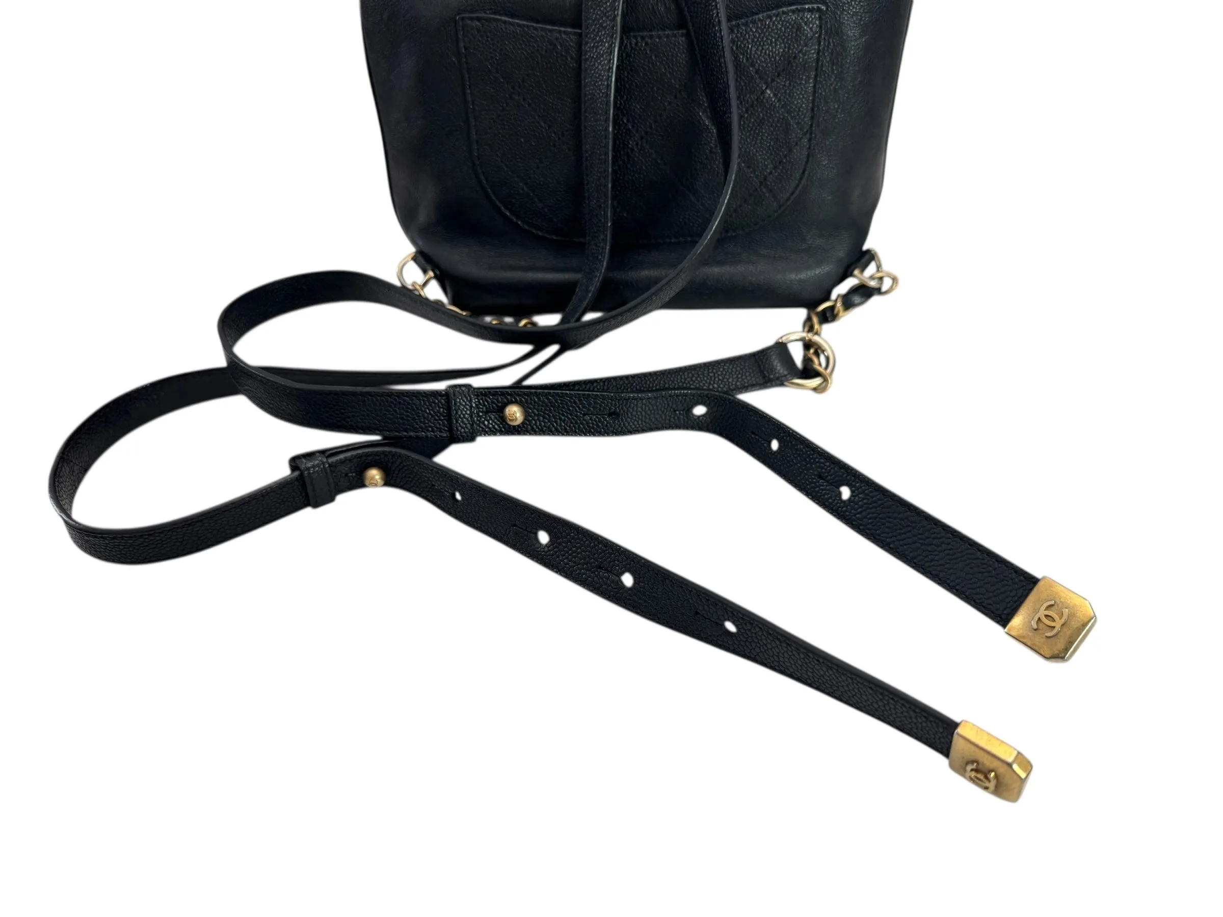 Chanel Backpack Black Caviar Gold-tone Hardware