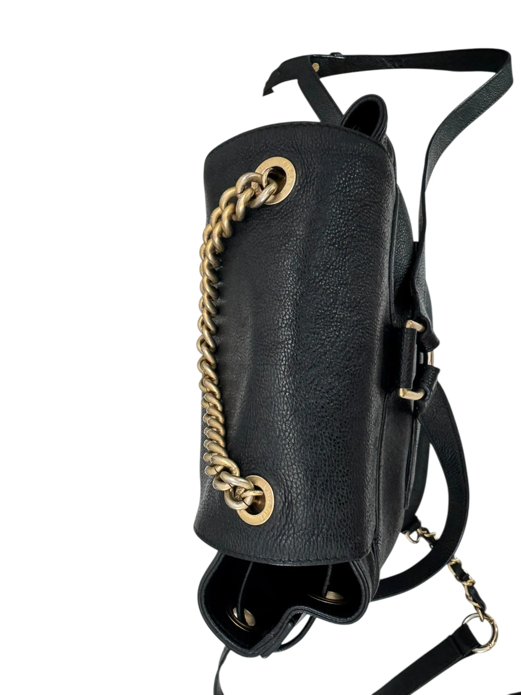 Chanel Backpack Black Caviar Gold-tone Hardware