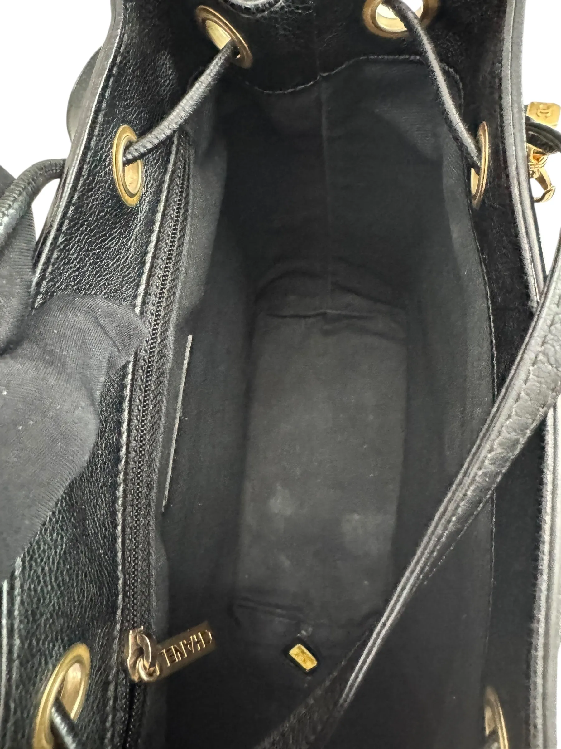 Chanel Backpack Black Caviar Gold-tone Hardware