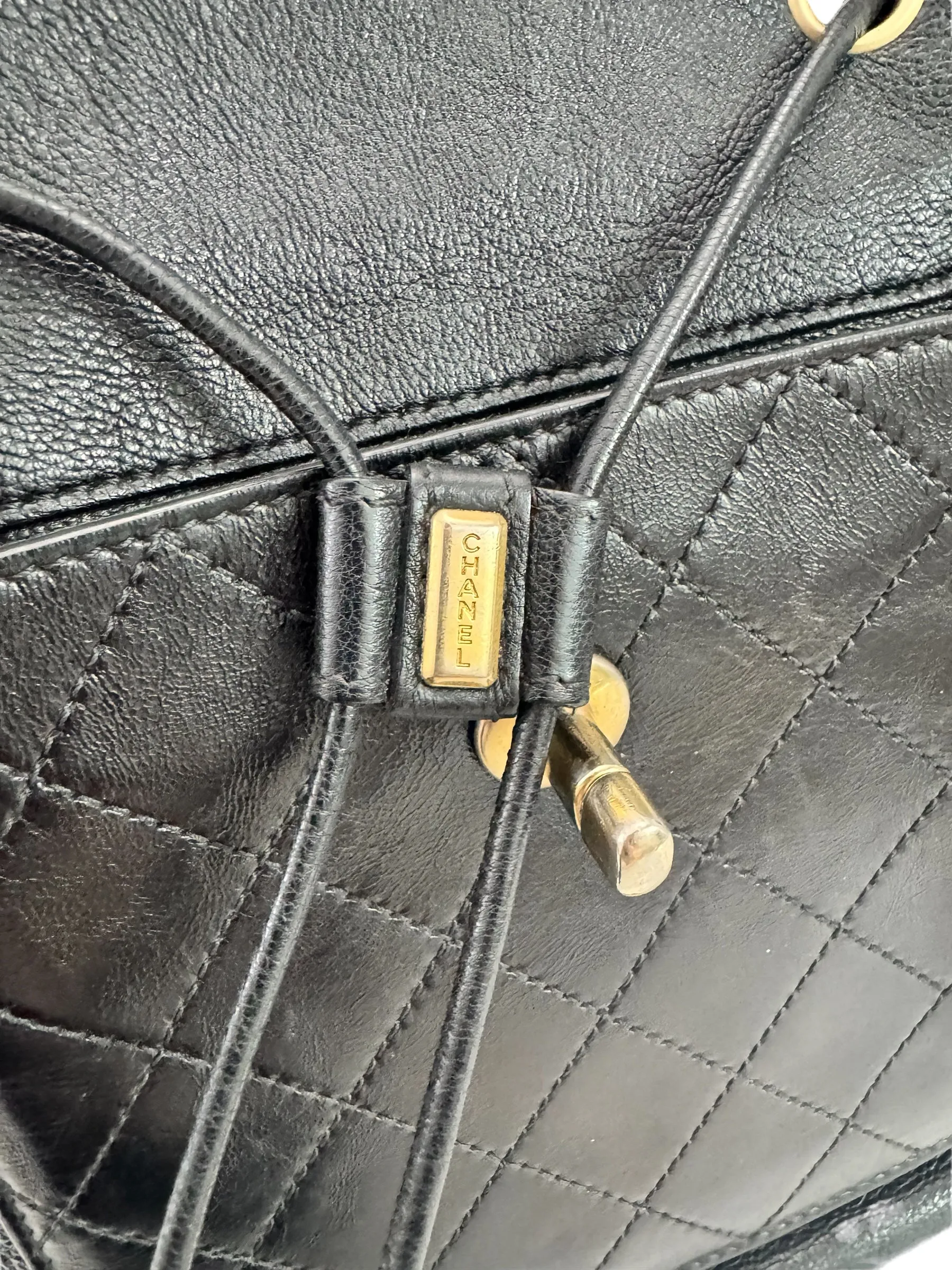 Chanel Backpack Black Caviar Gold-tone Hardware