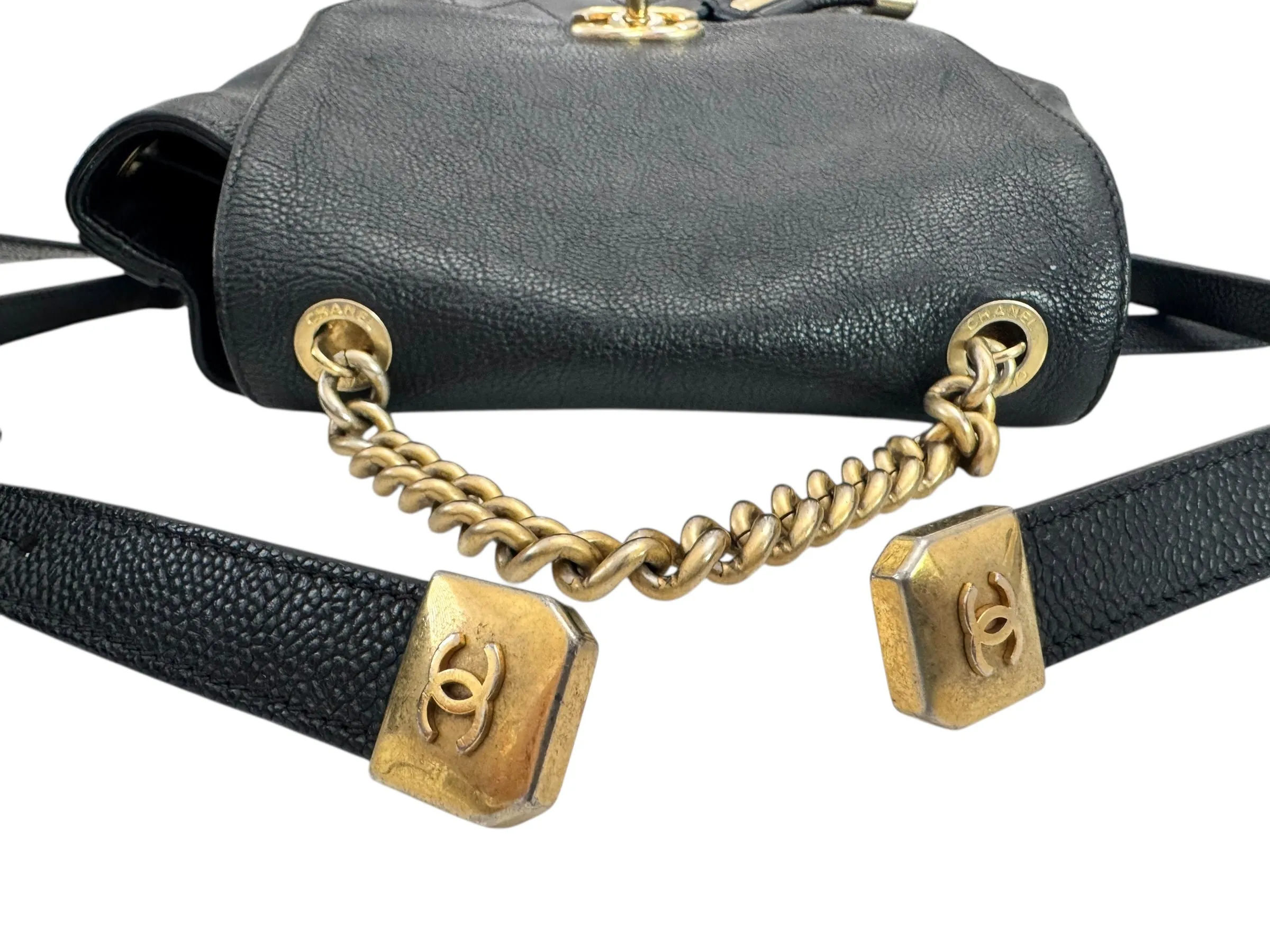 Chanel Backpack Black Caviar Gold-tone Hardware