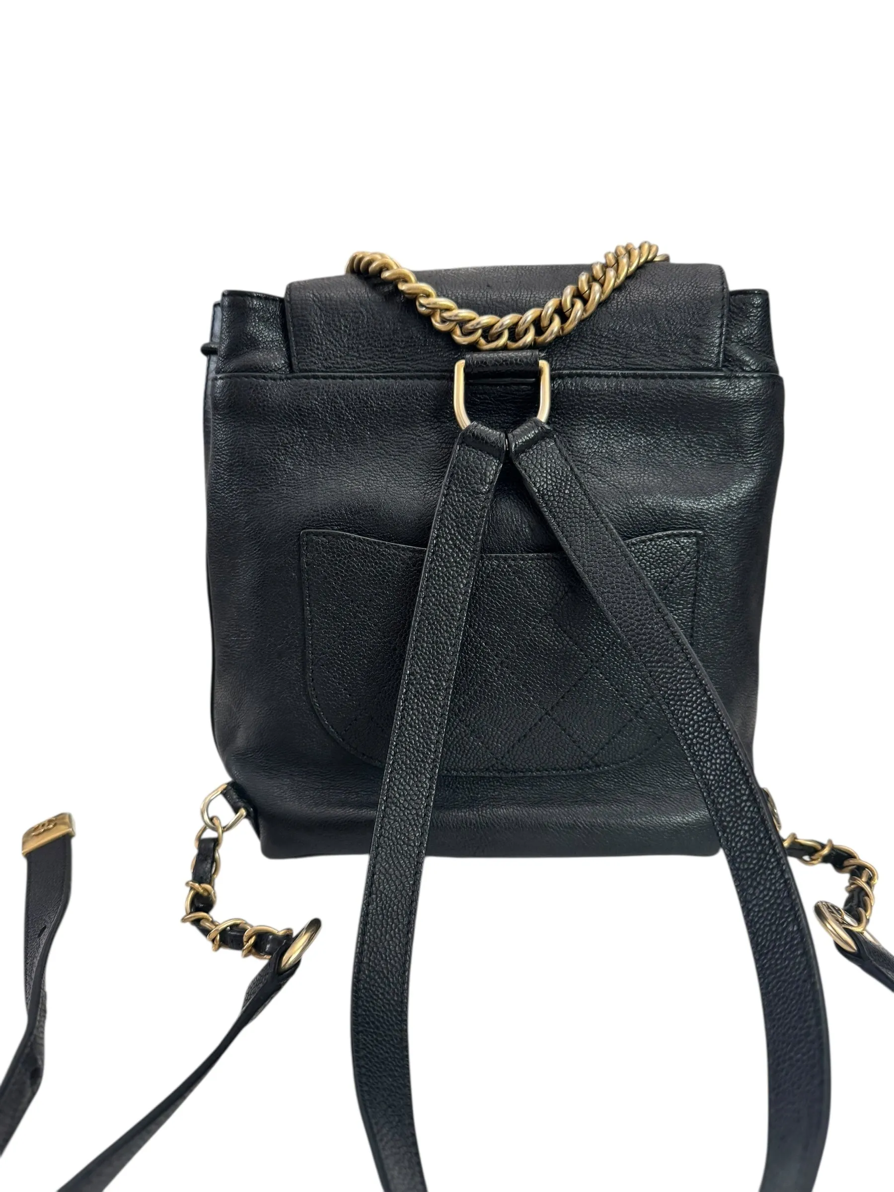 Chanel Backpack Black Caviar Gold-tone Hardware