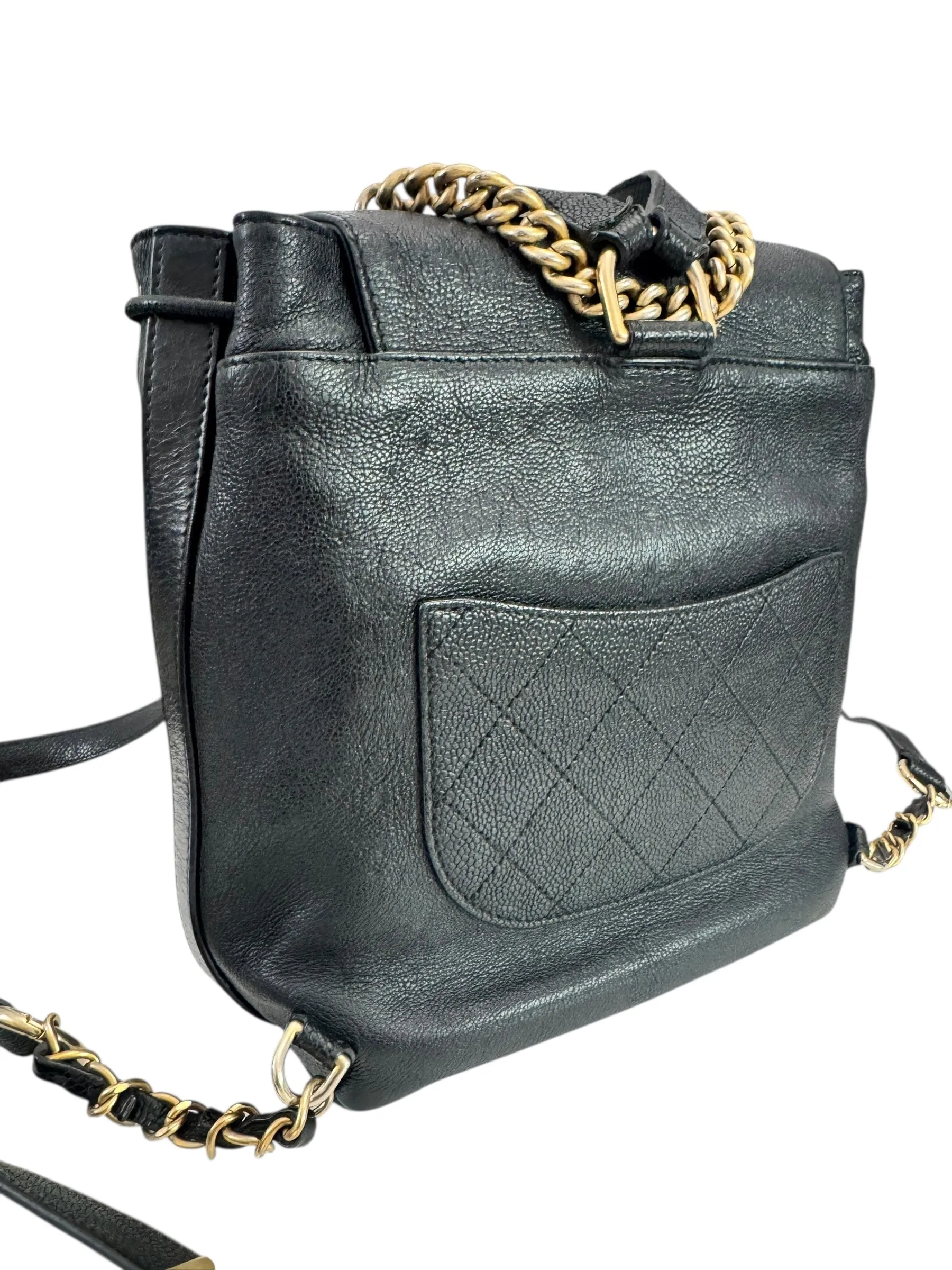 Chanel Backpack Black Caviar Gold-tone Hardware