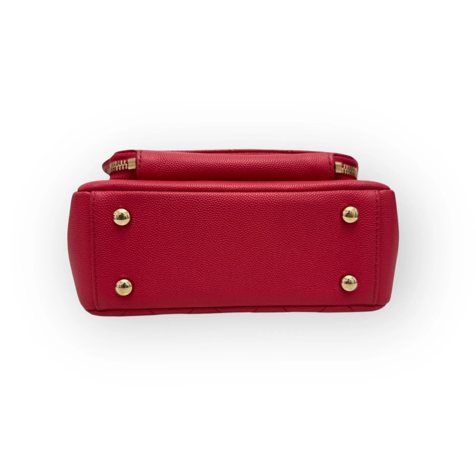 Chanel Business Affinity Small, Strawberry Red Grained Calfskin / Caviar Gold-tone Hardware