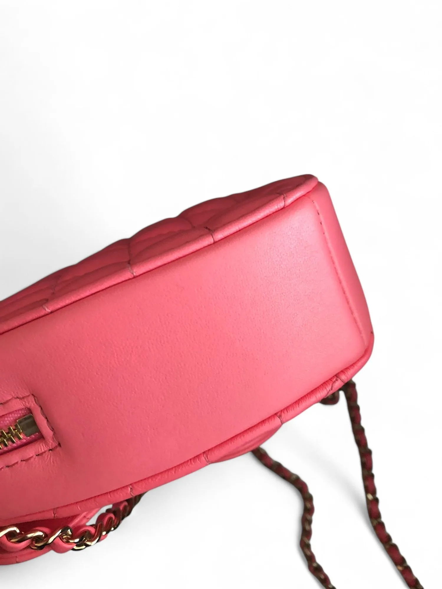 Chanel CC In Love Heart Bag - Large Dark Pink Lambskin, Gold-tone Hardware