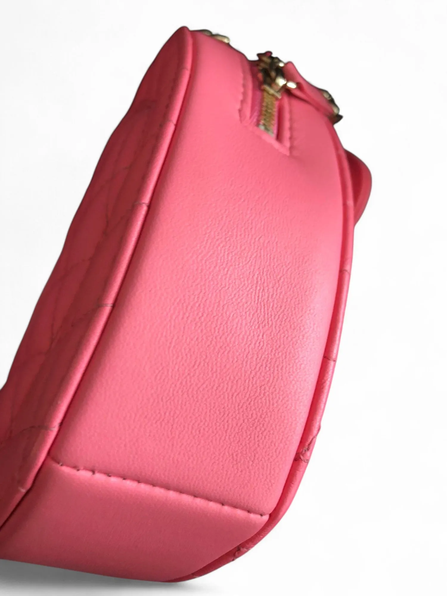 Chanel CC In Love Heart Bag - Large Dark Pink Lambskin, Gold-tone Hardware