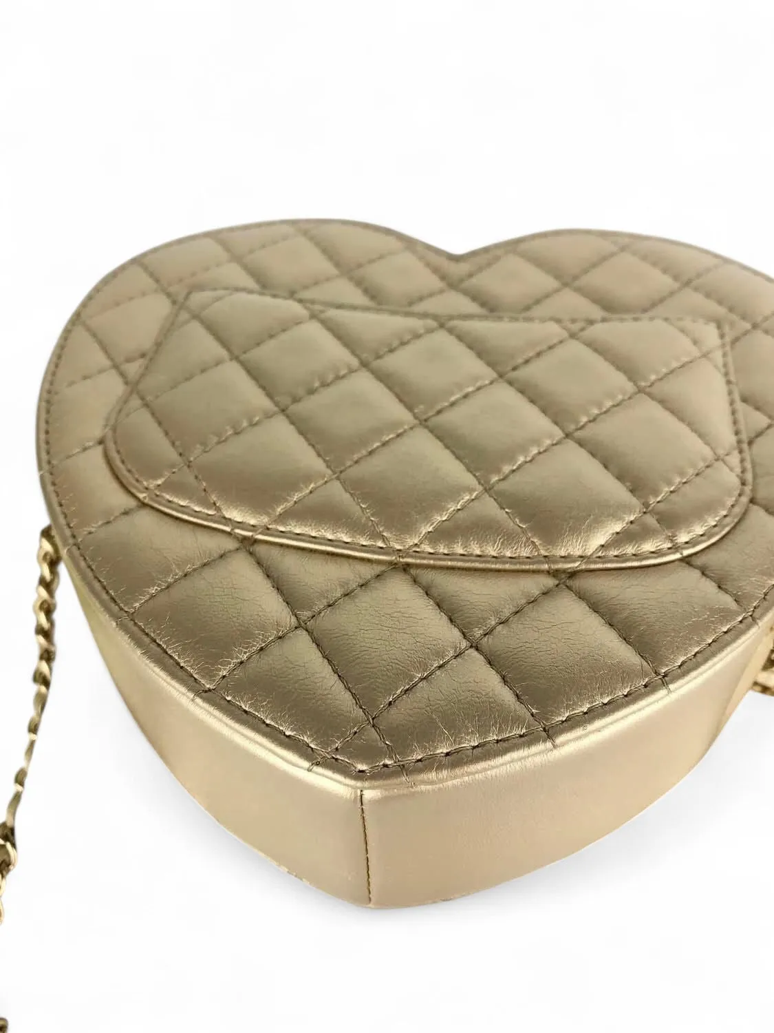 Chanel CC In Love Heart Bag - Large Gold Lambskin, Gold-tone Hardware