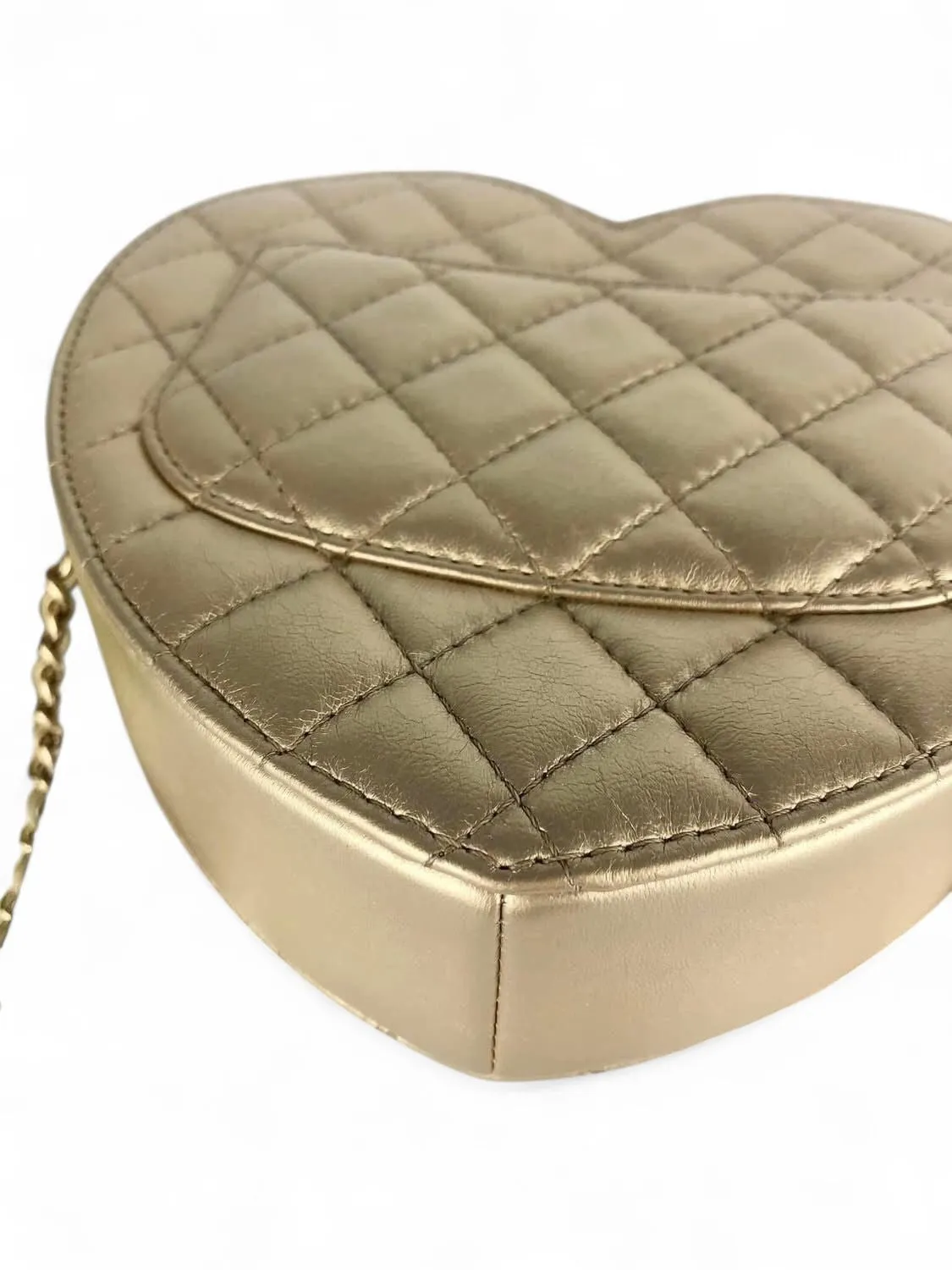 Chanel CC In Love Heart Bag - Large Gold Lambskin, Gold-tone Hardware