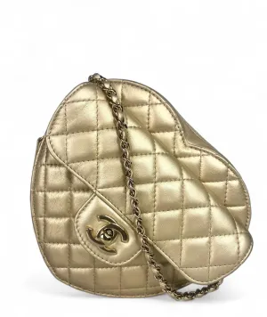 Chanel CC In Love Heart Bag - Large Gold Lambskin, Gold-tone Hardware