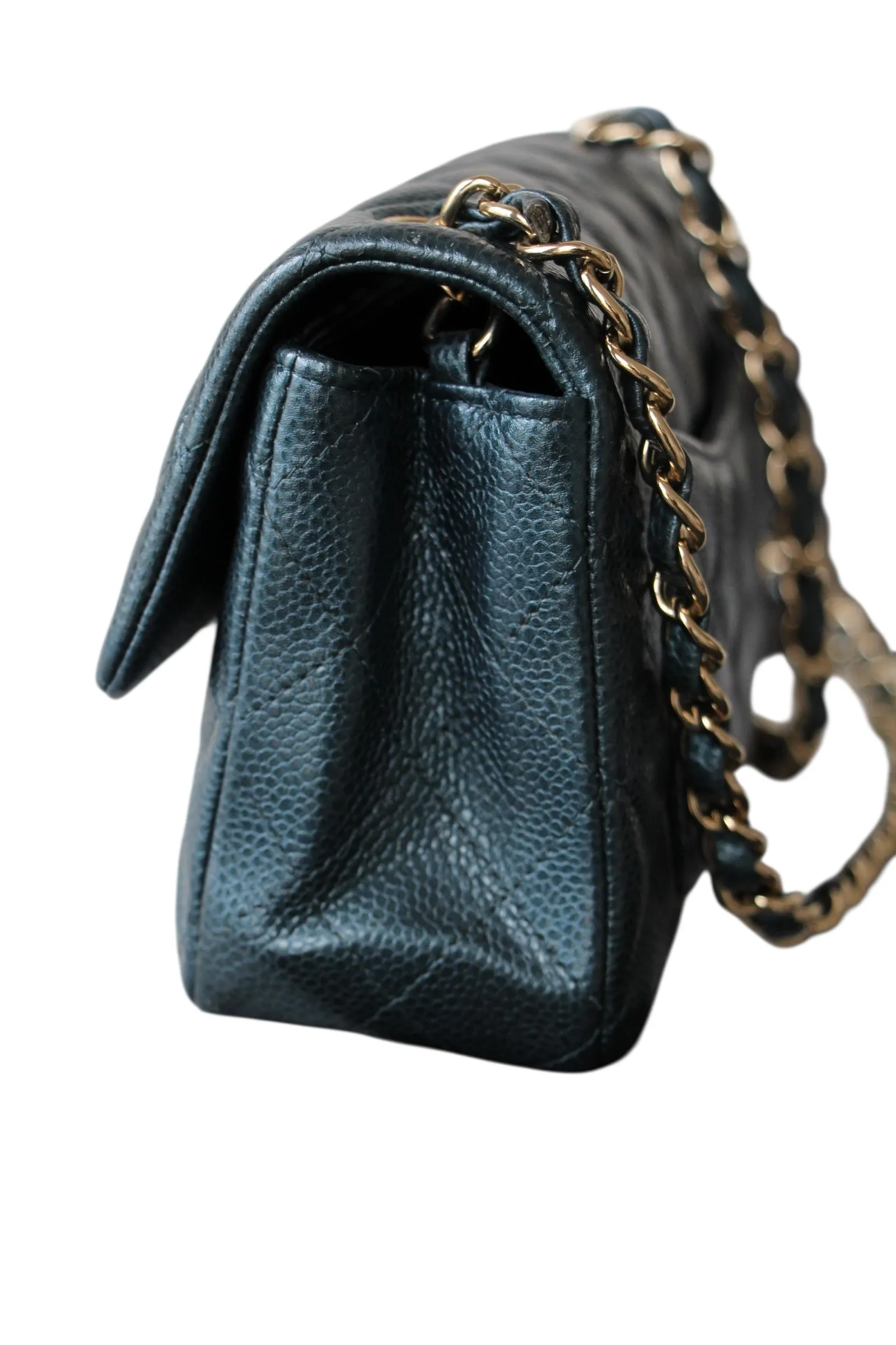 Chanel Classic Mini Rectangle Navy Caviar Gold-tone Hardware
