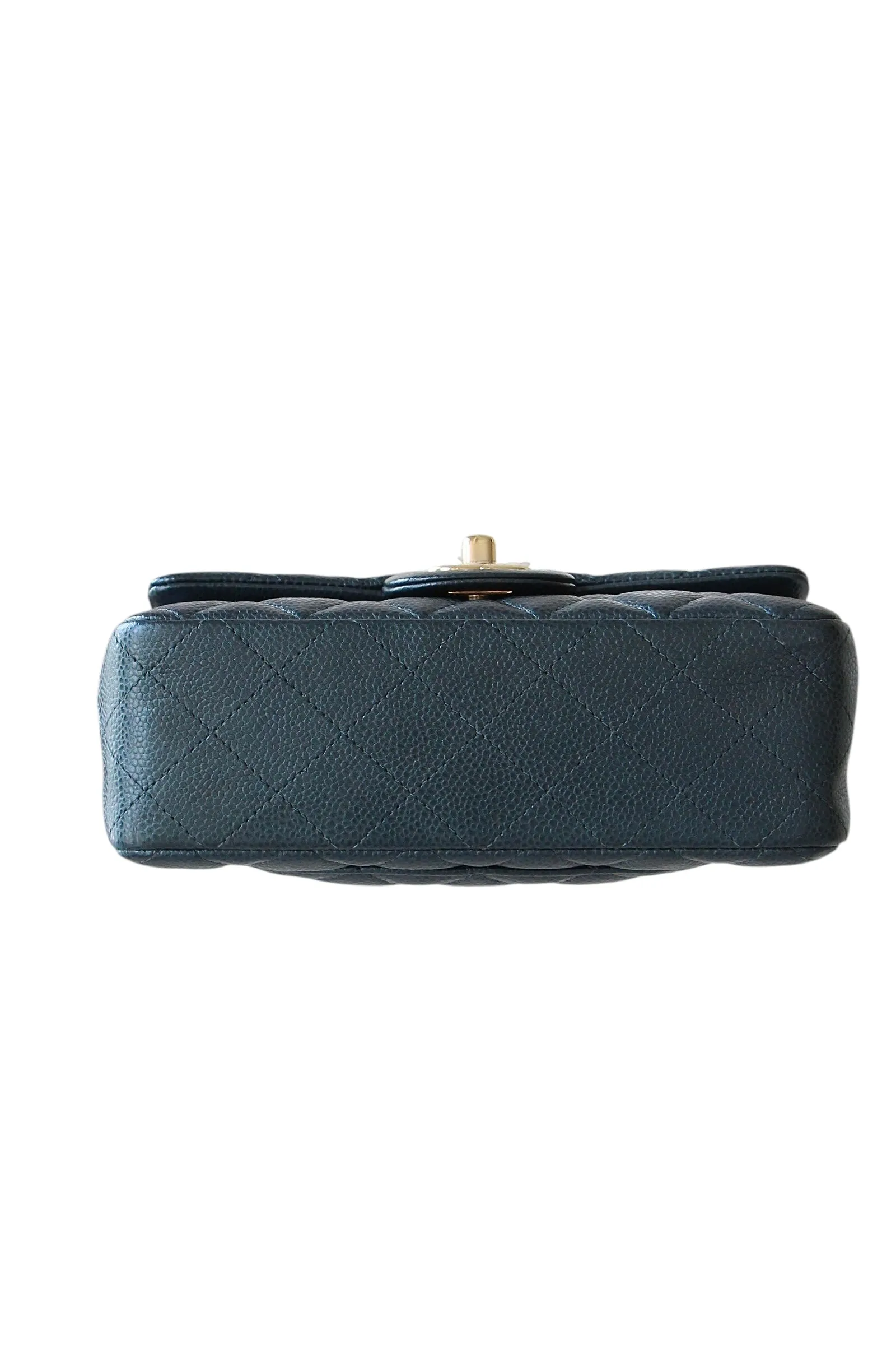 Chanel Classic Mini Rectangle Navy Caviar Gold-tone Hardware