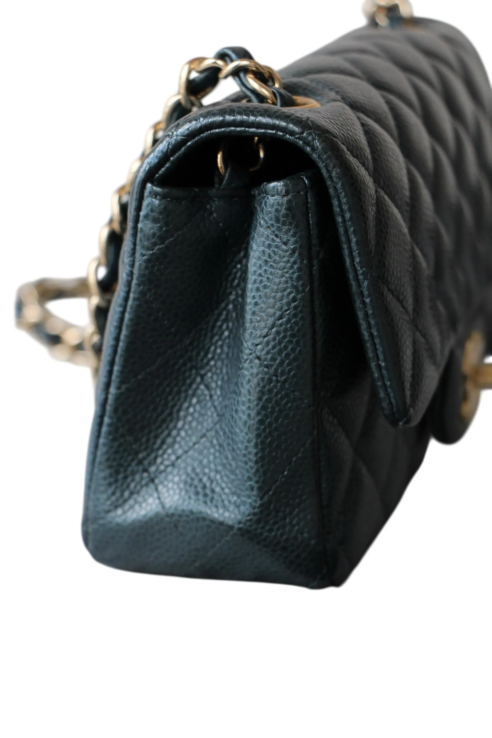 Chanel Classic Mini Rectangle Navy Caviar Gold-tone Hardware