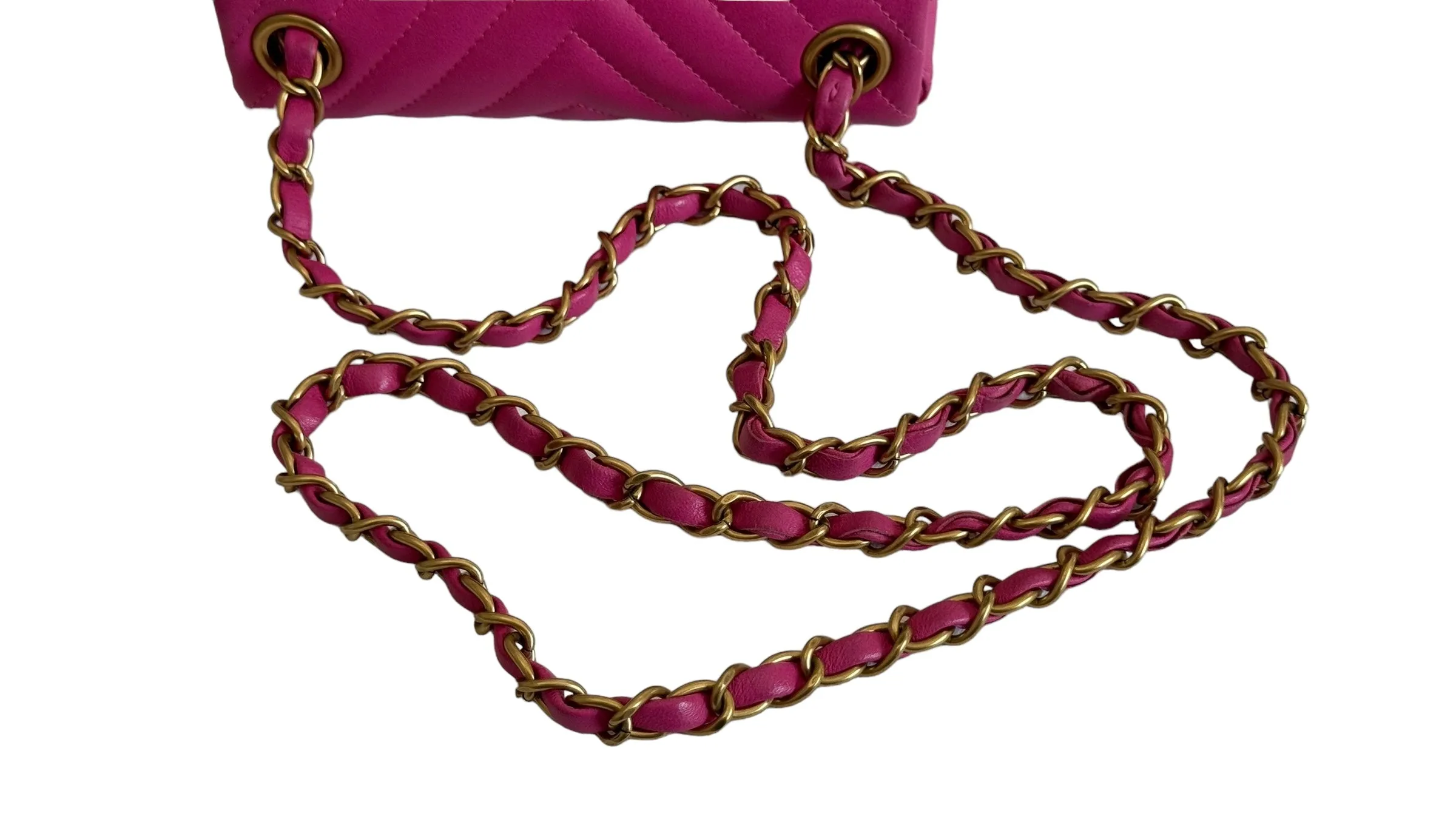 Chanel Classic Mini Square Chevron Lambskin