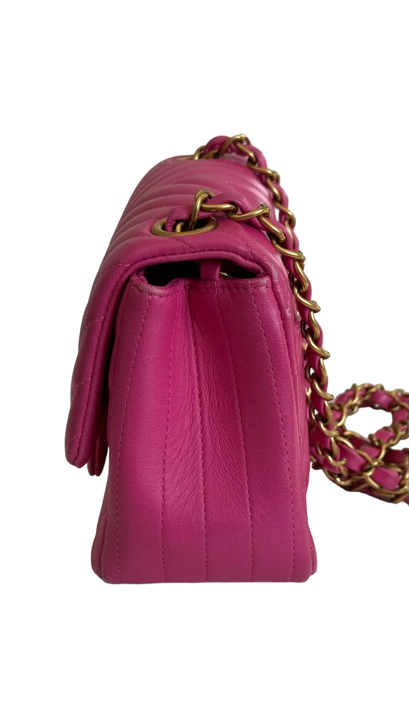 Chanel Classic Mini Square Chevron Lambskin