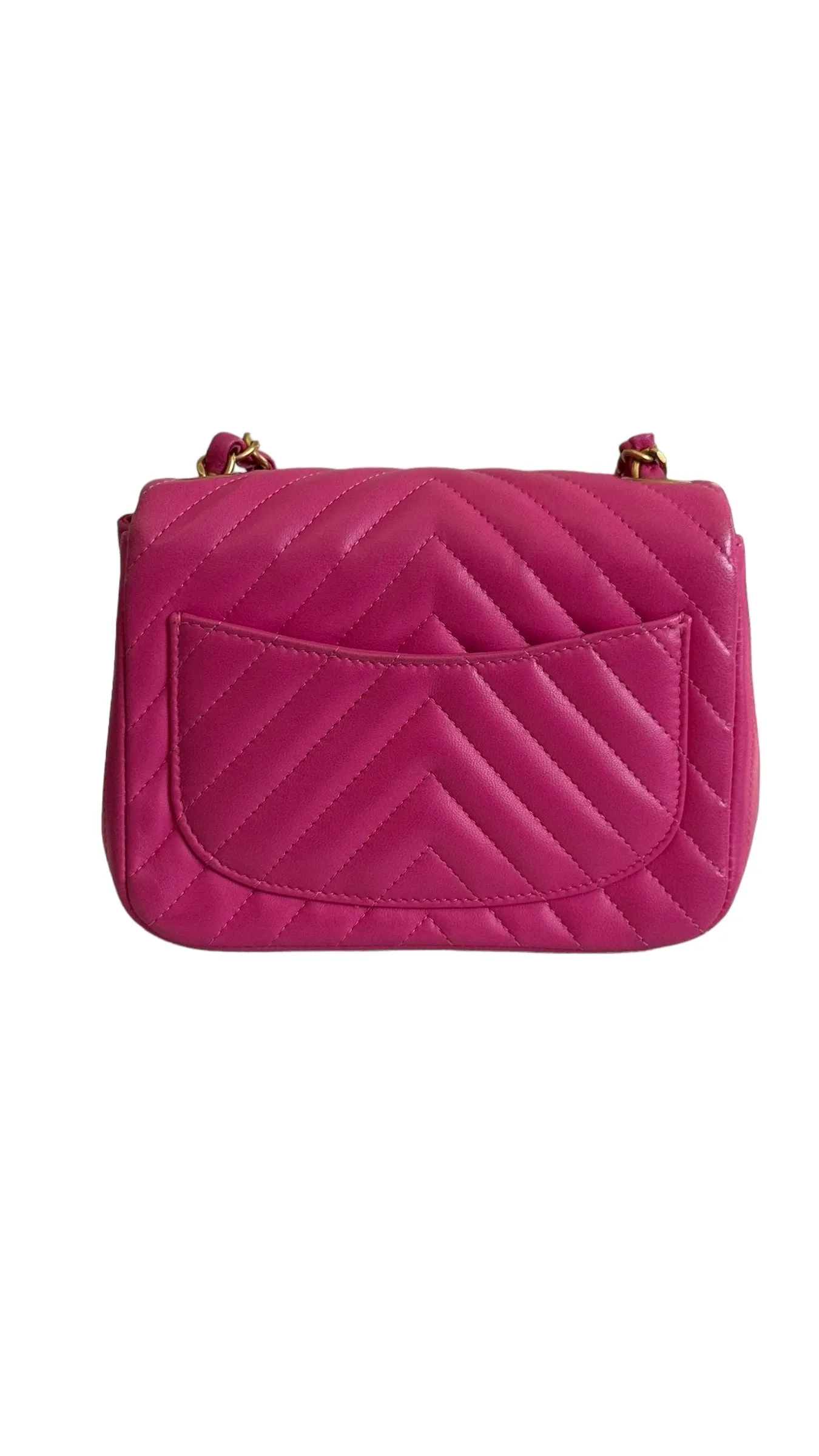 Chanel Classic Mini Square Chevron Lambskin