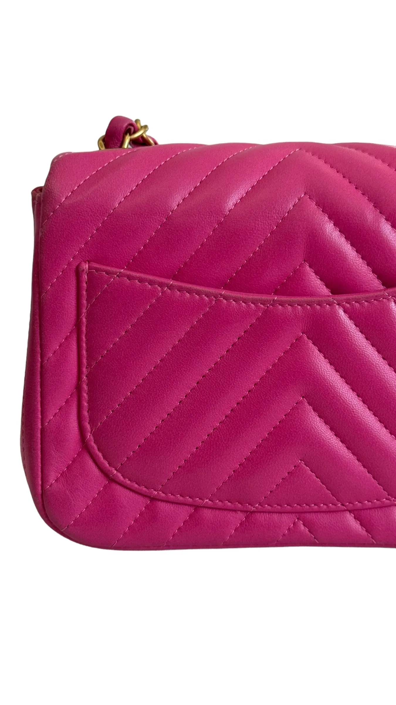 Chanel Classic Mini Square Chevron Lambskin