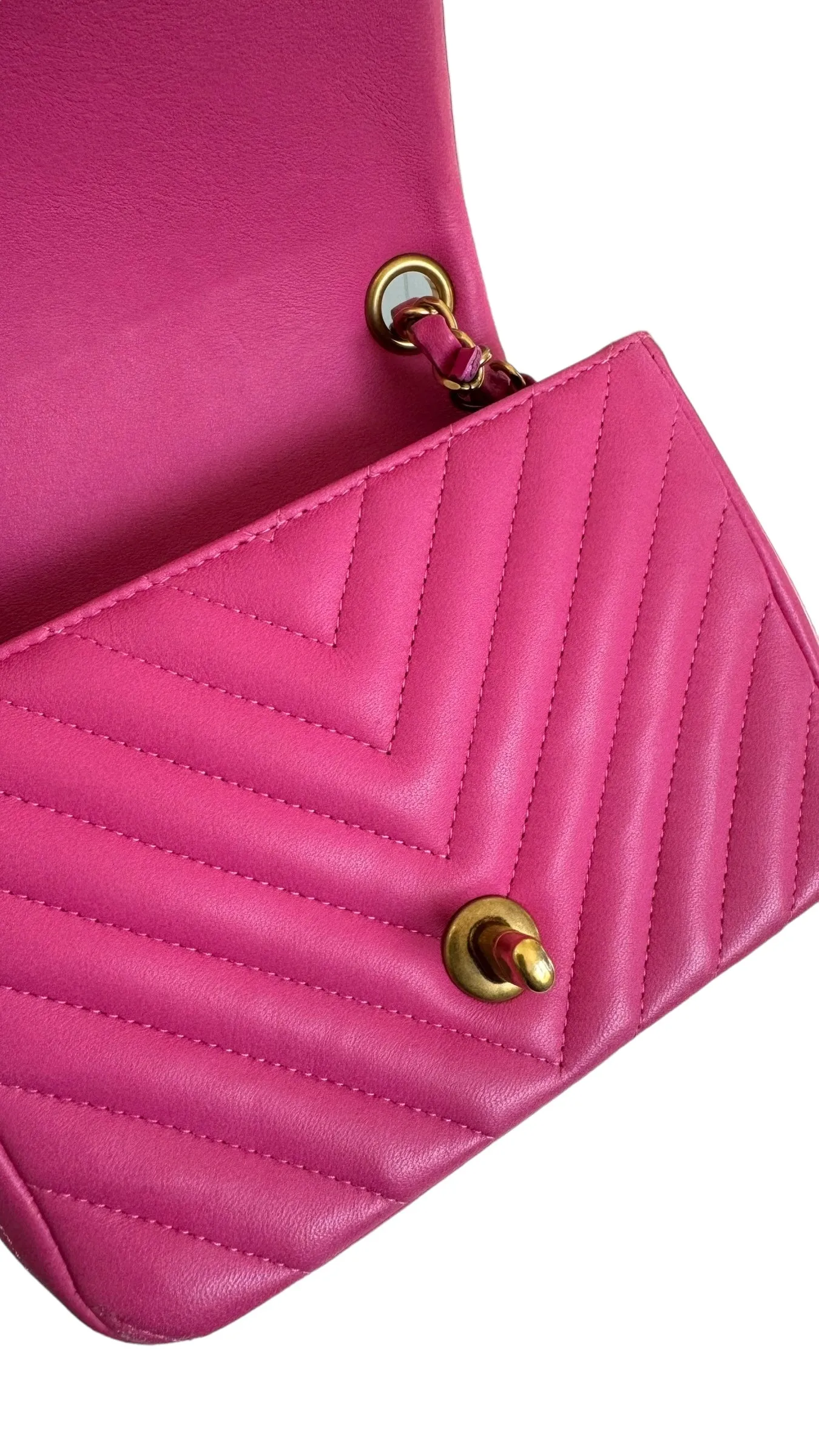 Chanel Classic Mini Square Chevron Lambskin