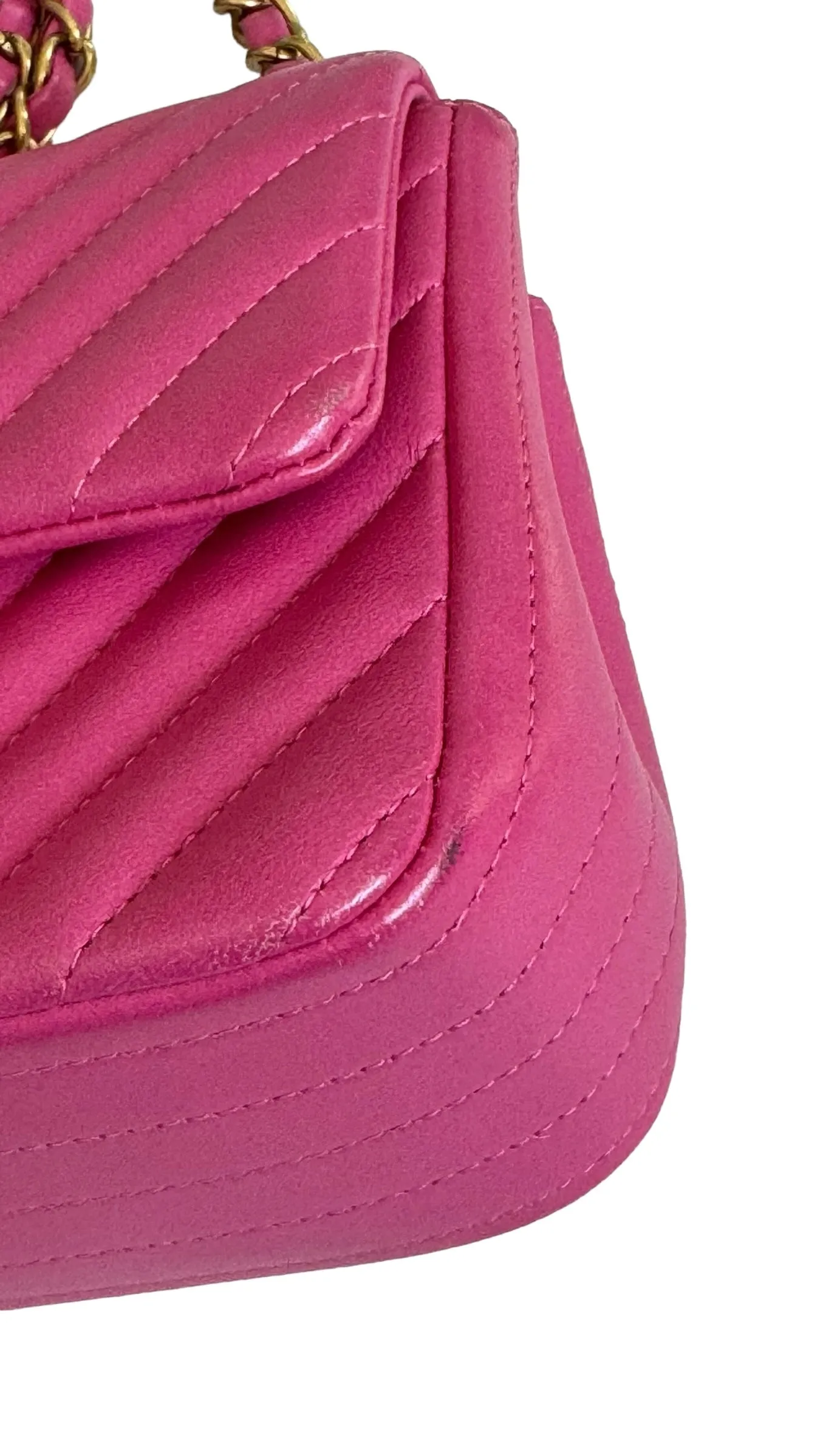 Chanel Classic Mini Square Chevron Lambskin
