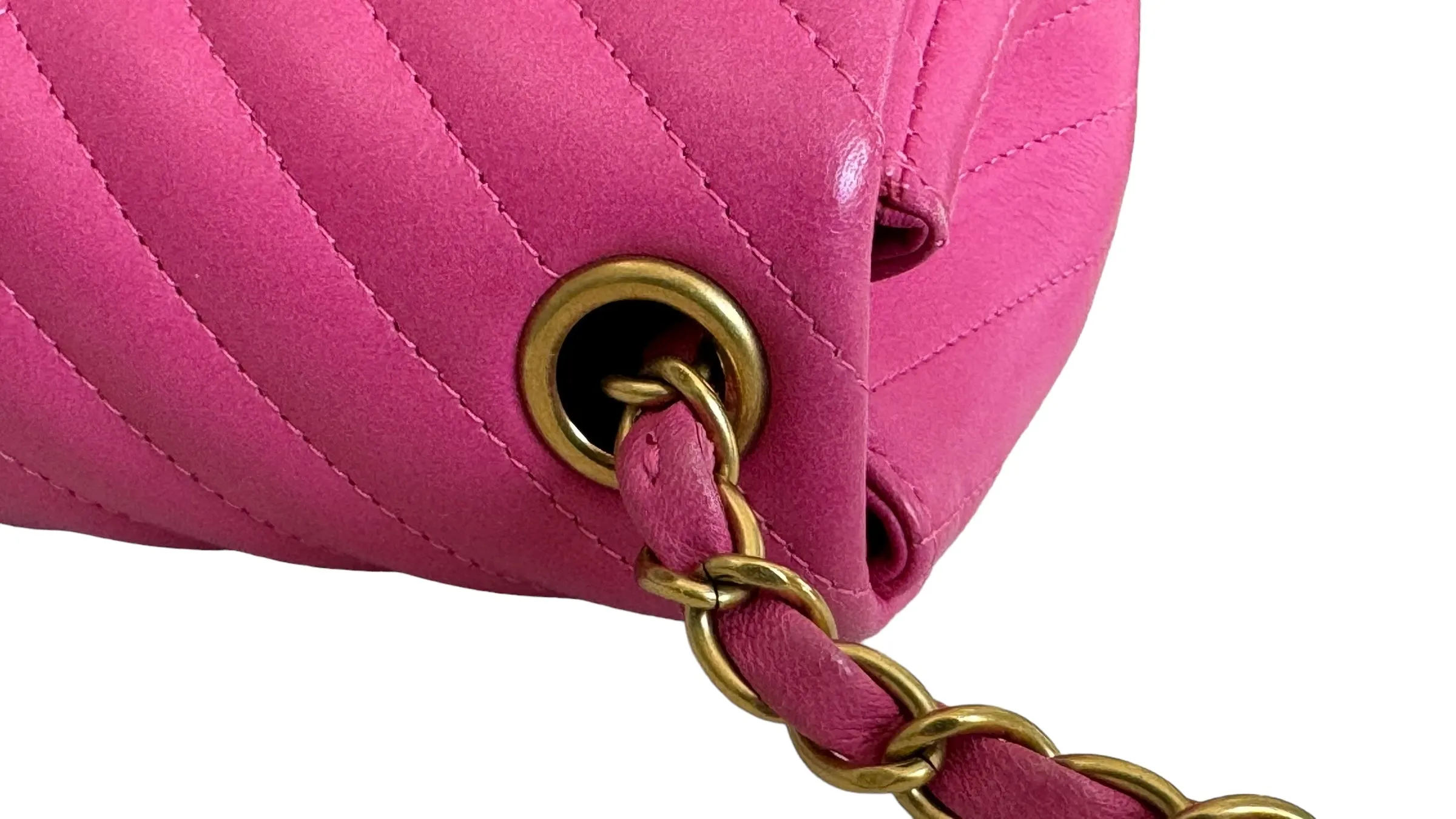 Chanel Classic Mini Square Chevron Lambskin