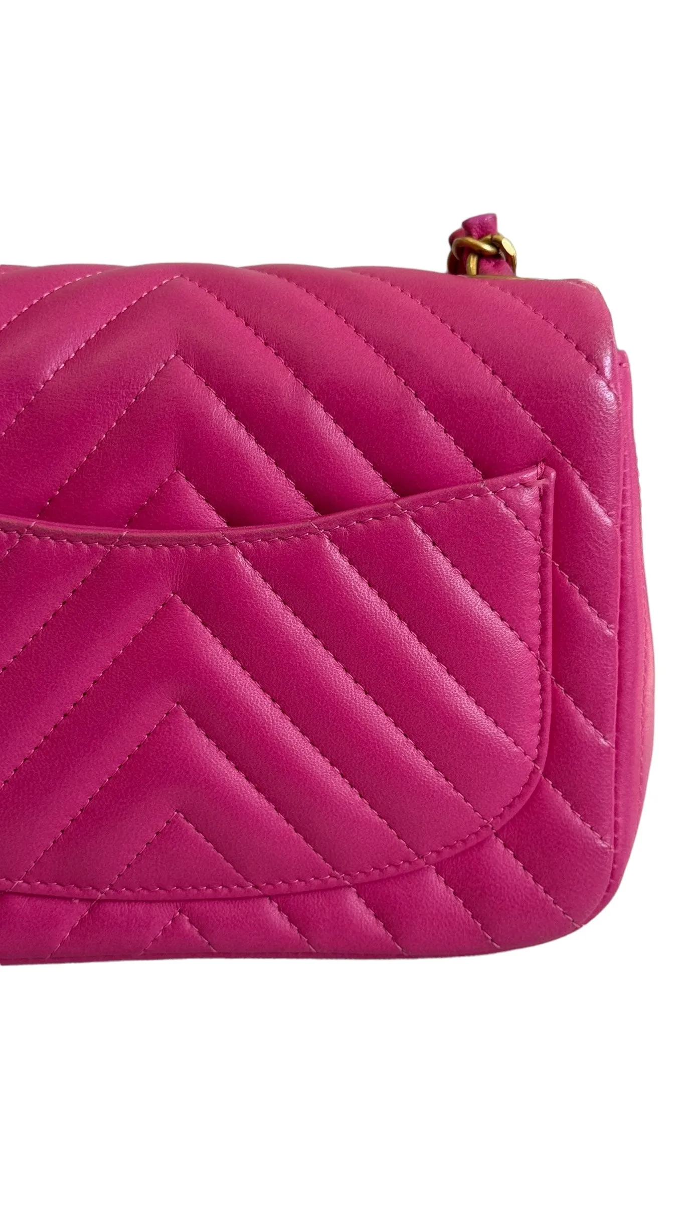 Chanel Classic Mini Square Chevron Lambskin