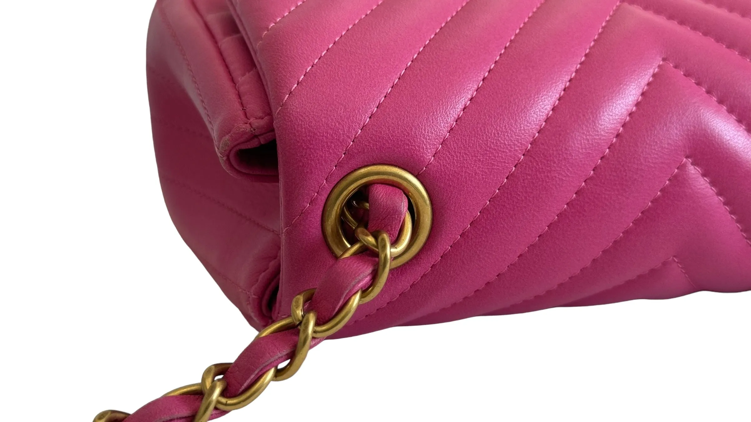 Chanel Classic Mini Square Chevron Lambskin